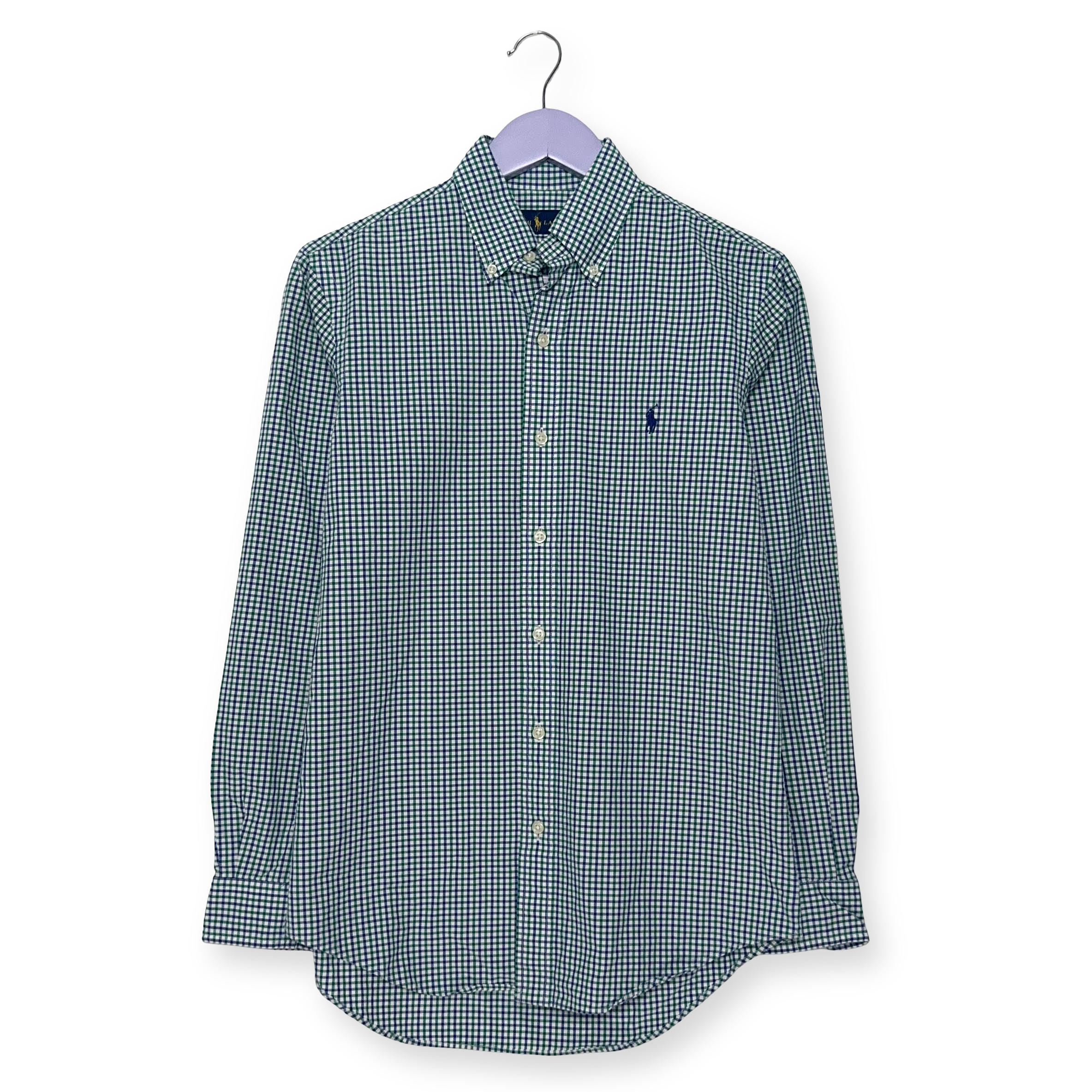 Camicia Ralph Lauren a quadri blu verde bianca a manica lunga - Taglia S uomo