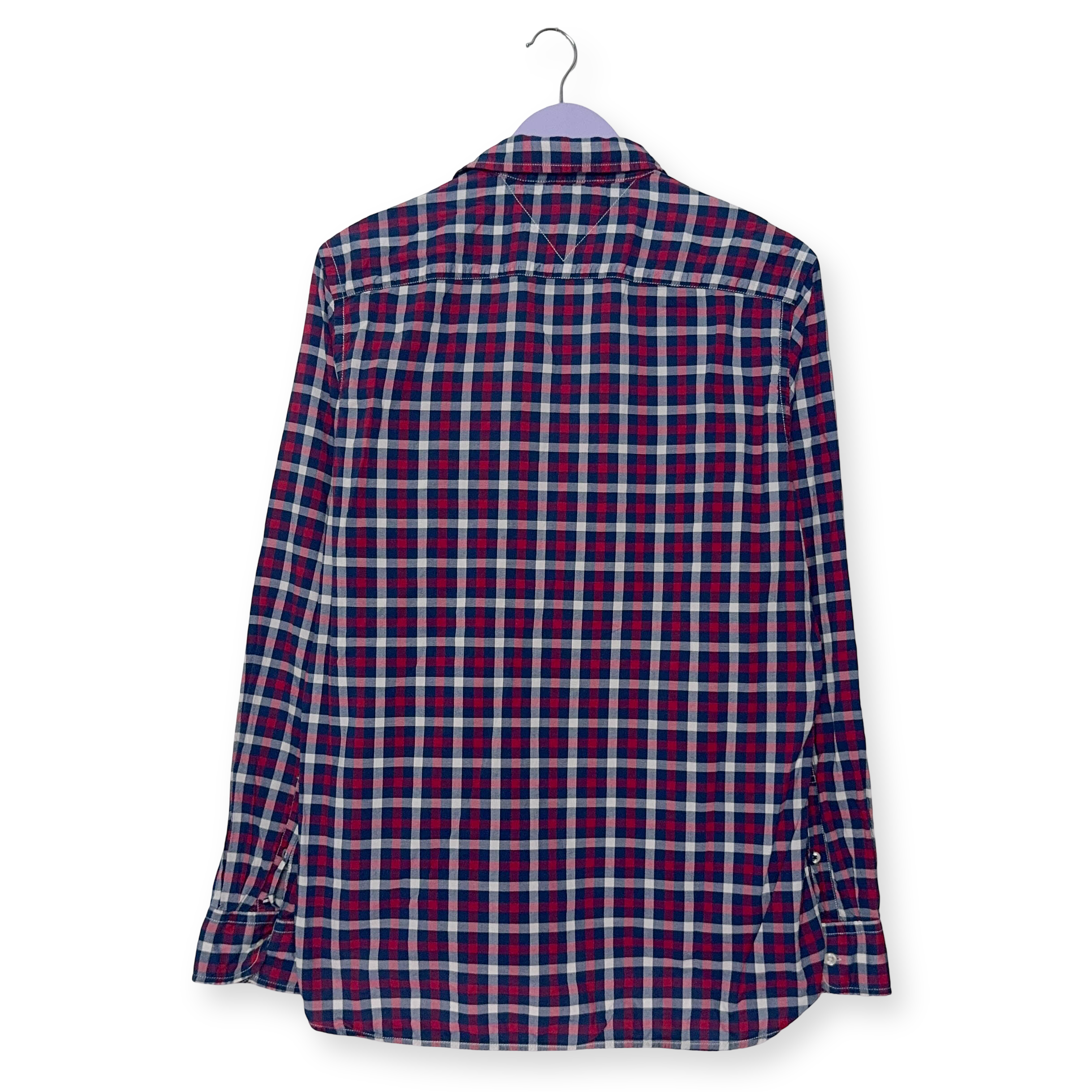 Camicia Tommy Hilfiger a quadri blu e rossa manica lunga classic fit - Taglia M uomo