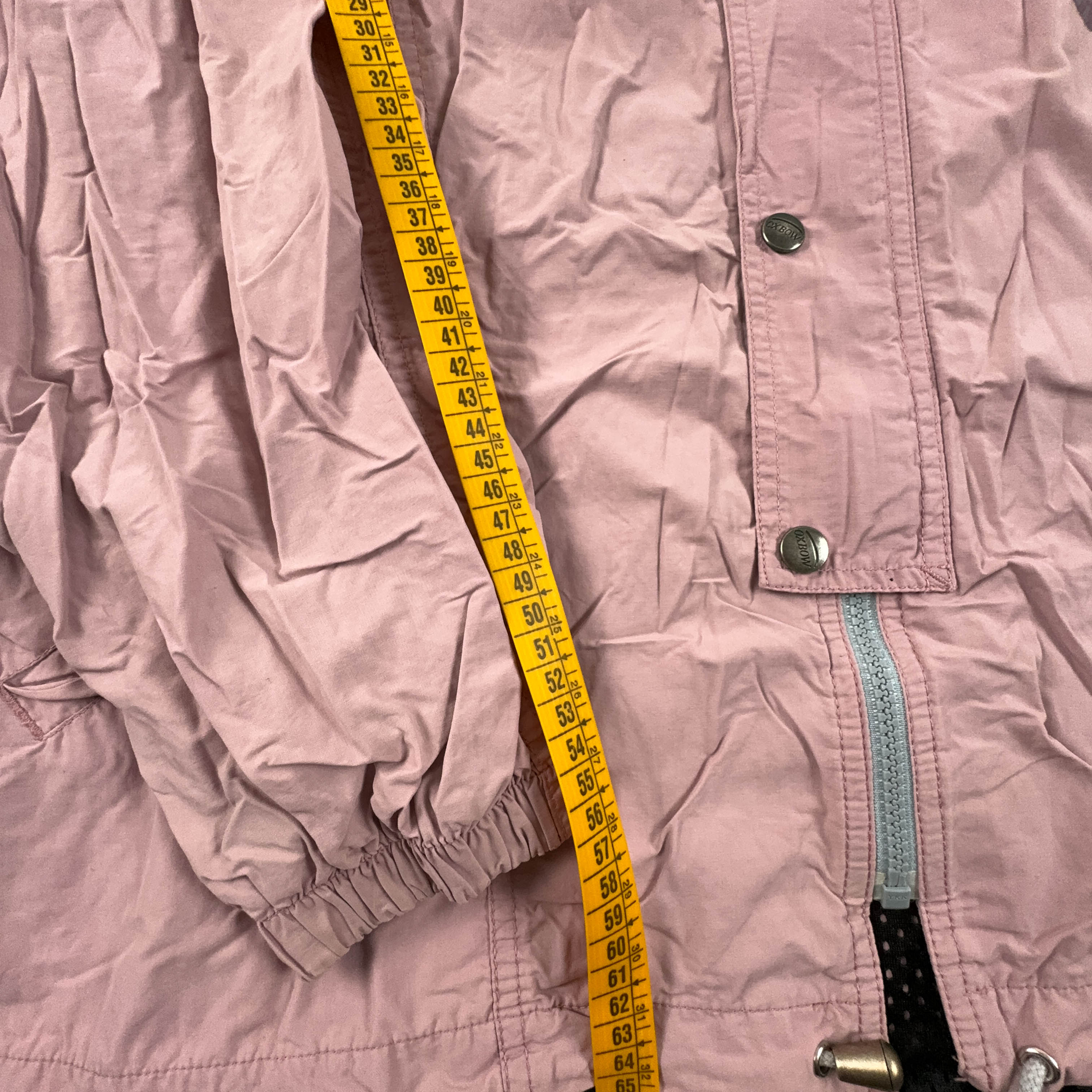 Giacca a vento Vintage rosa con stampa anni 80 90 con zip - Taglia S uomo