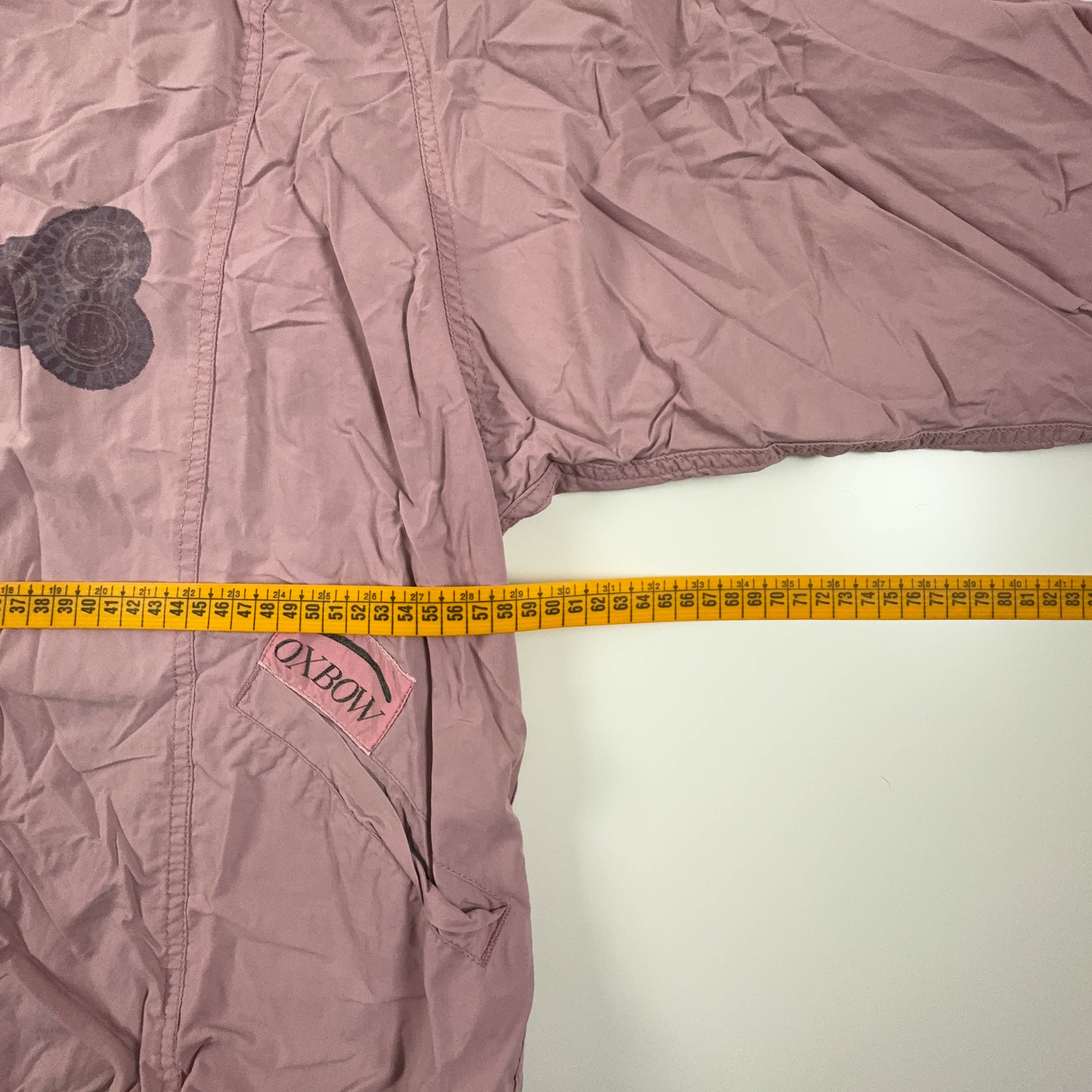 Giacca a vento Vintage rosa con stampa anni 80 90 con zip - Taglia S uomo