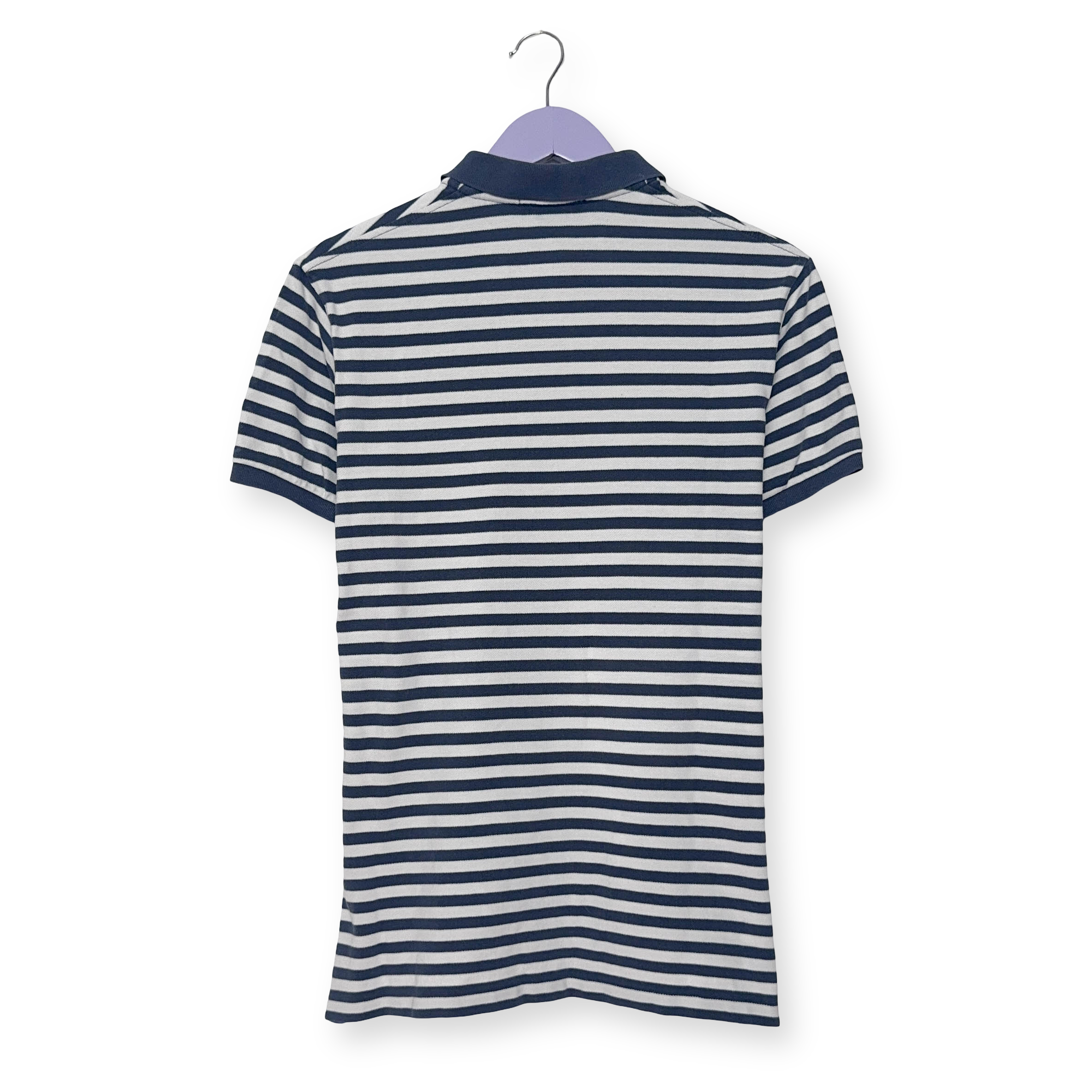 Polo Ralph Lauren a righe bianca e blu custom fit - Taglia M uomo