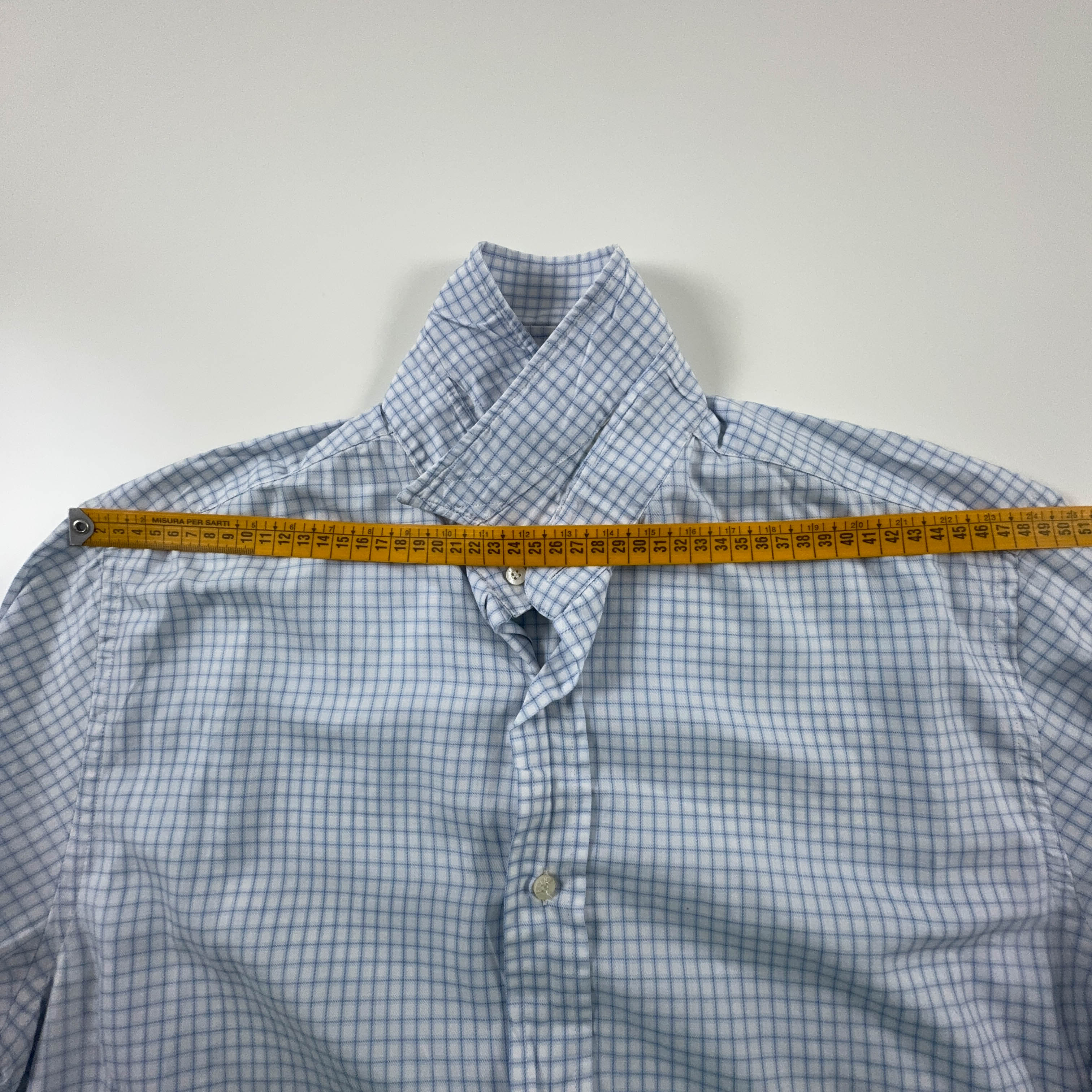 Camicia Valentino a quadri bianca e azzurra - Taglia M/L uomo