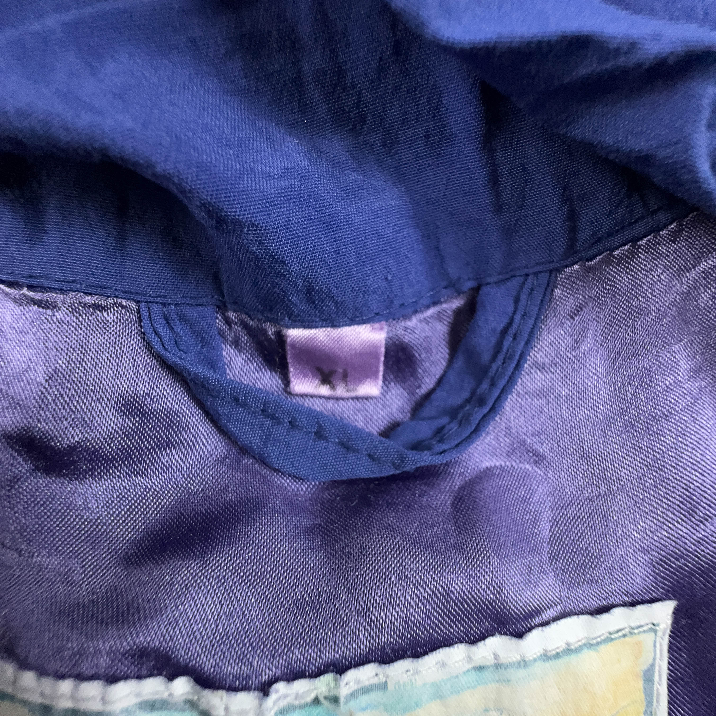 Giacca a vento Vintage blu e azzurro a mezza zip anni 90 - Taglia XL uomo