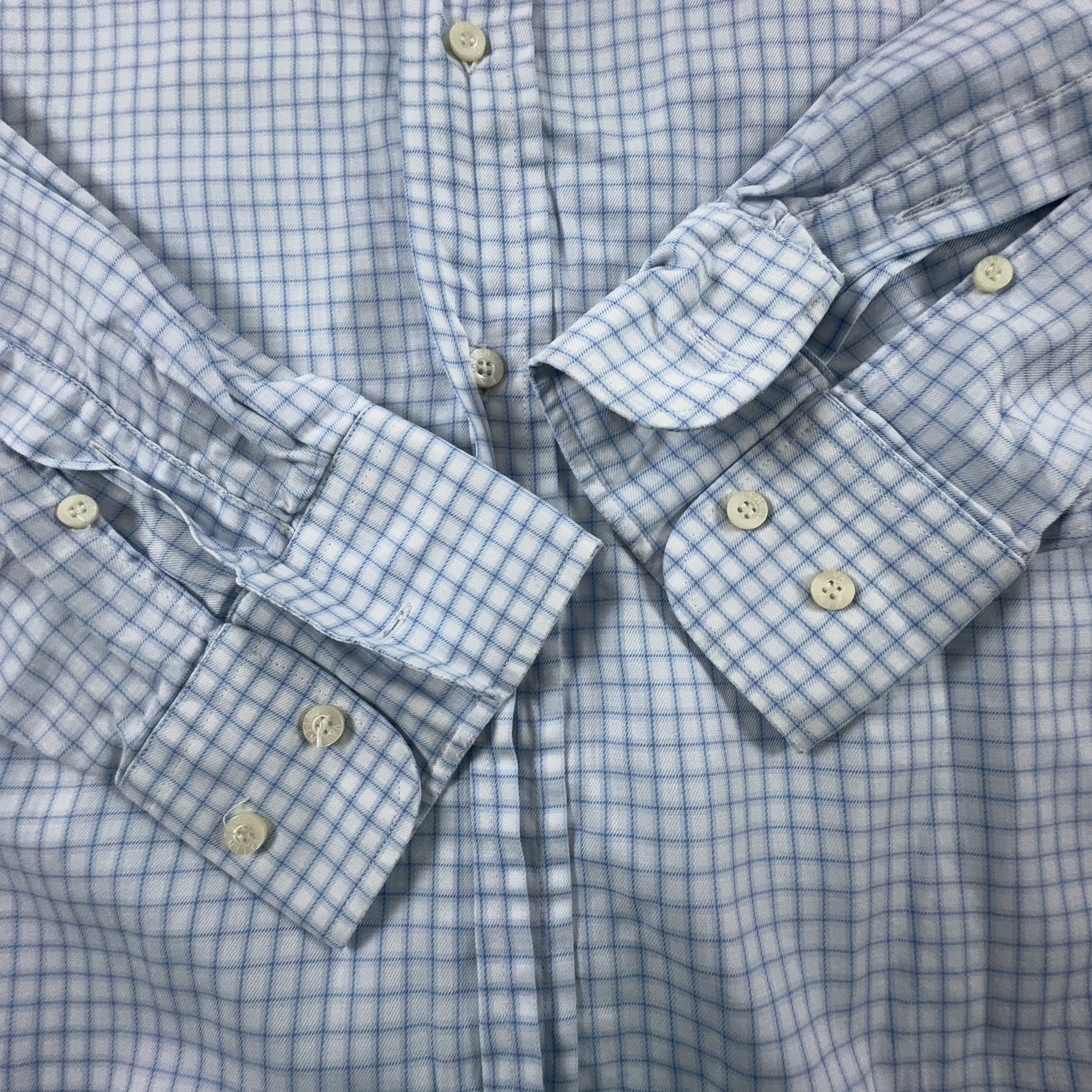 Camicia Valentino a quadri bianca e azzurra - Taglia M/L uomo