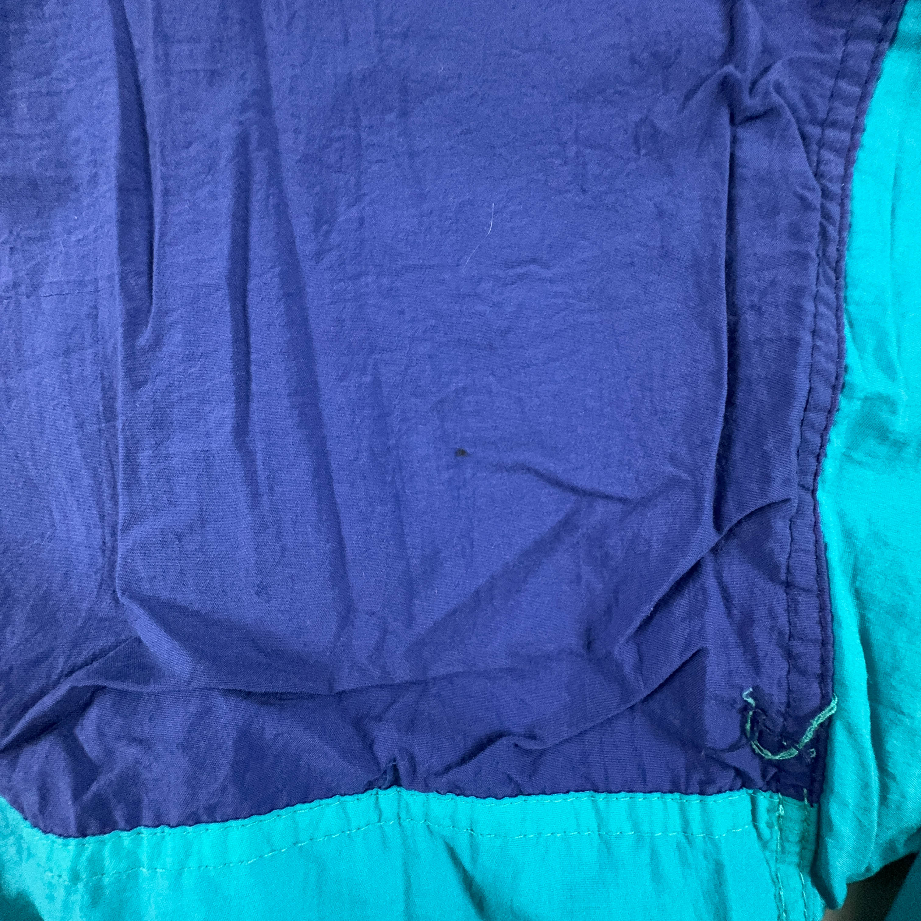 Giacca a vento Vintage blu e azzurro a mezza zip anni 90 - Taglia XL uomo