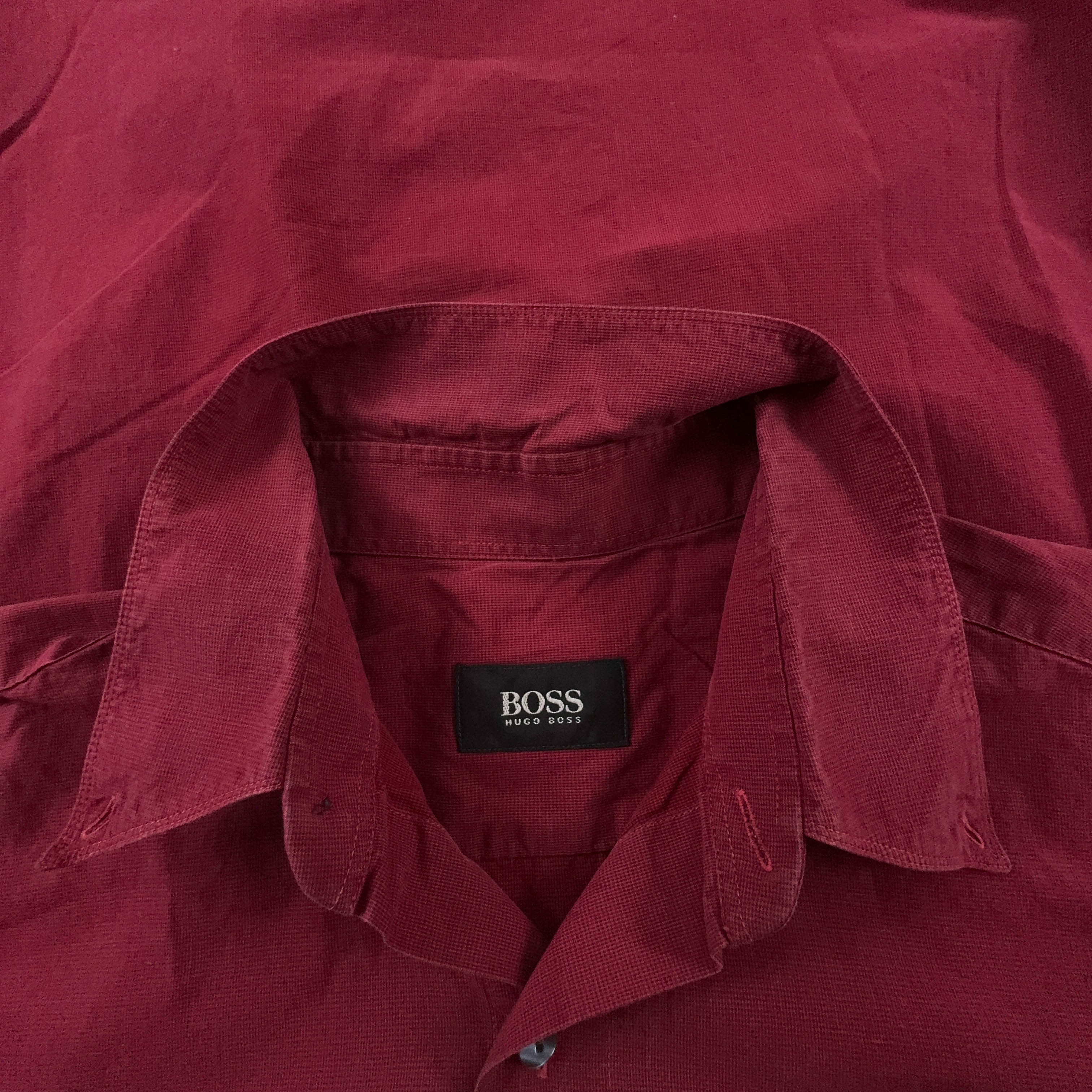 Camicia Hugo Boss rossa a tinta unita - Taglia 40 uomo