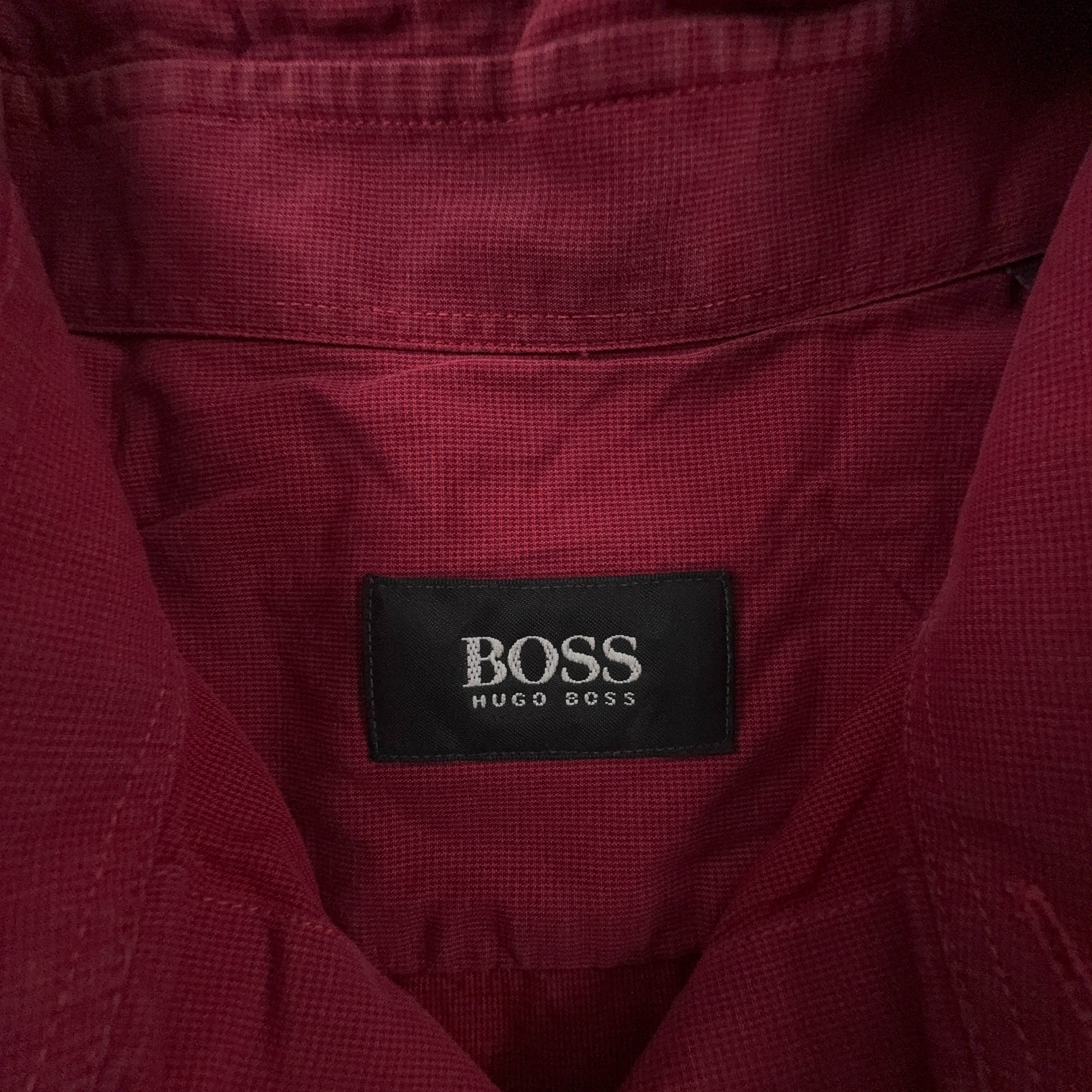Camicia Hugo Boss rossa a tinta unita - Taglia 40 uomo