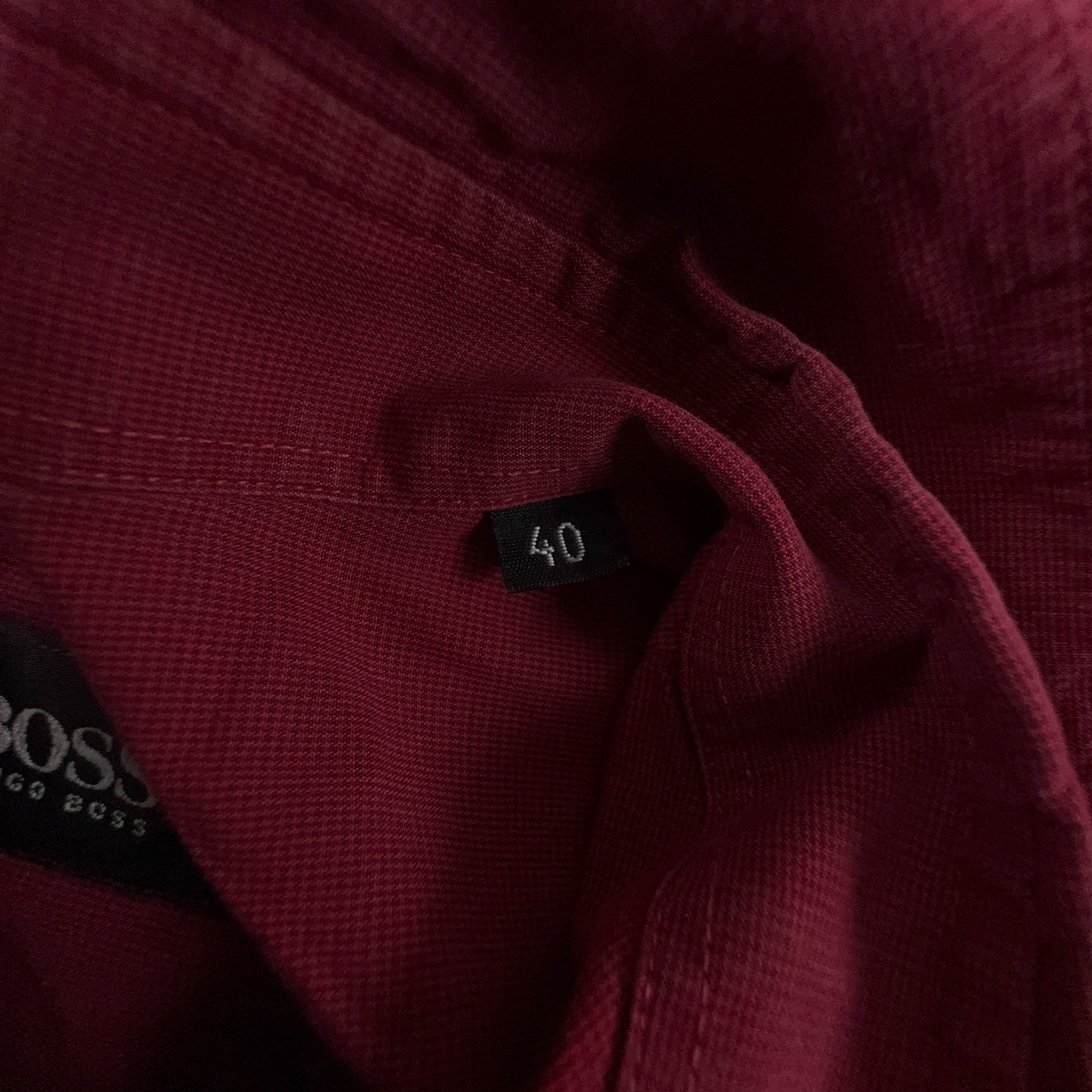 Camicia Hugo Boss rossa a tinta unita - Taglia 40 uomo