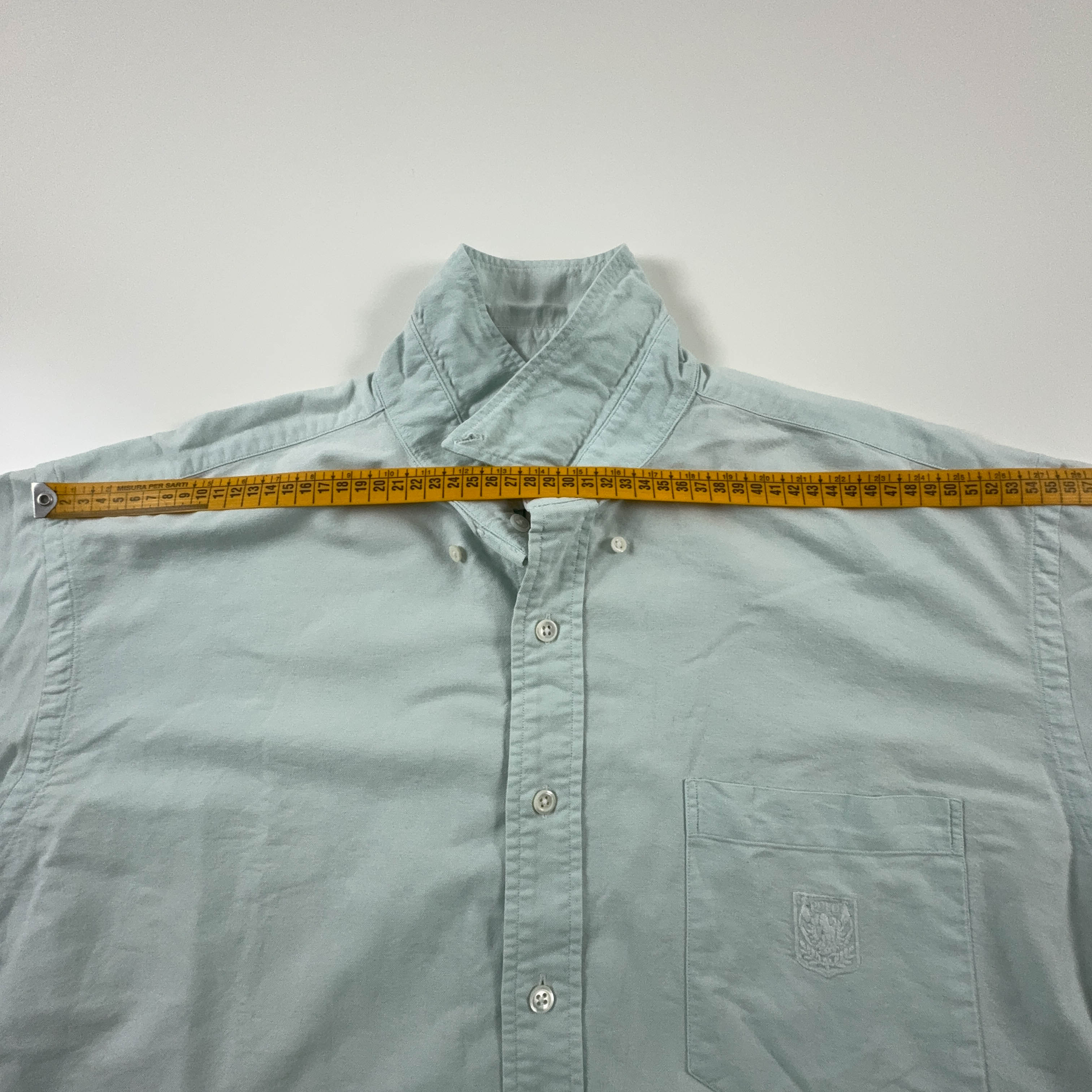 Camicia Ralph Lauren verde acqua a tinta unita in cotone - Taglia L/XL uomo