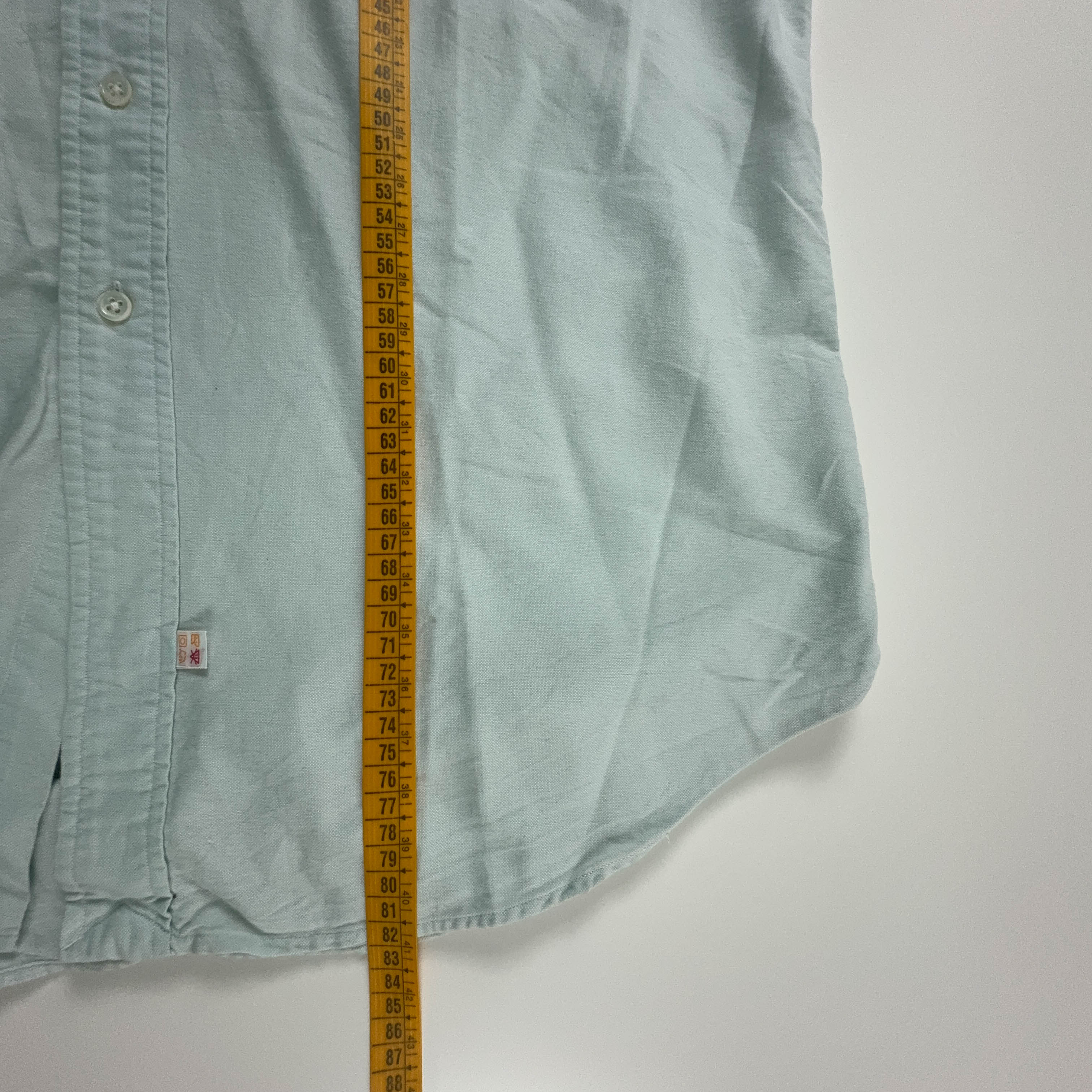 Camicia Ralph Lauren verde acqua a tinta unita in cotone - Taglia L/XL uomo