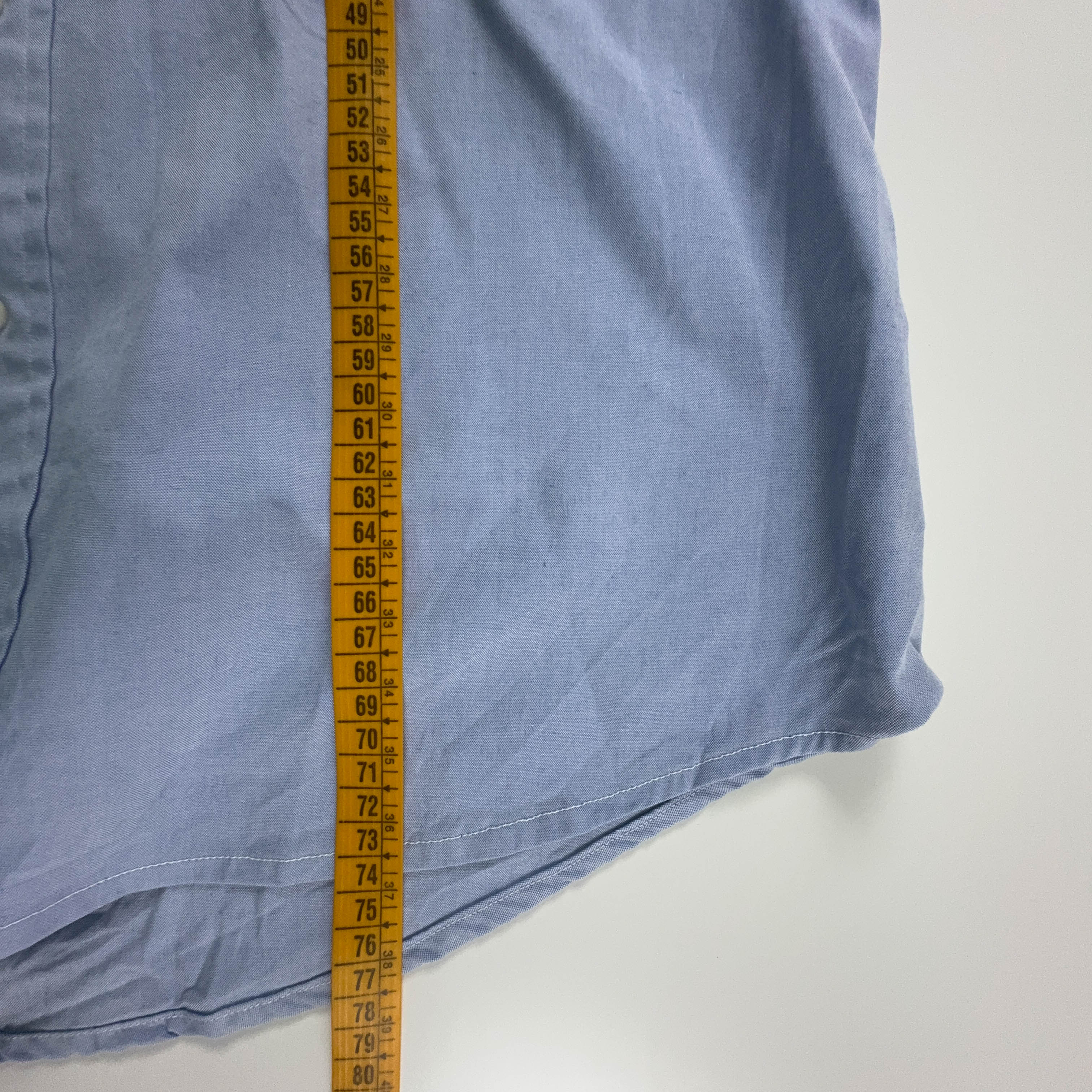 Camicia Ralph Lauren azzurra tinta unita in cotone - Taglia 17 1/2 - 35 uomo