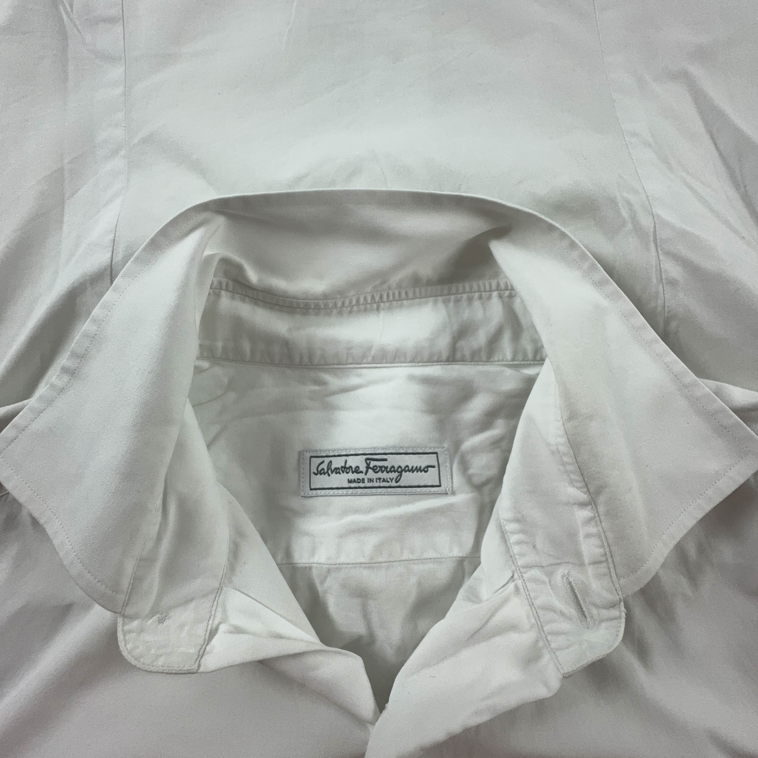 Camicia Salvatore Ferragamo bianca a tinta unita - Taglia 16/41 uomo