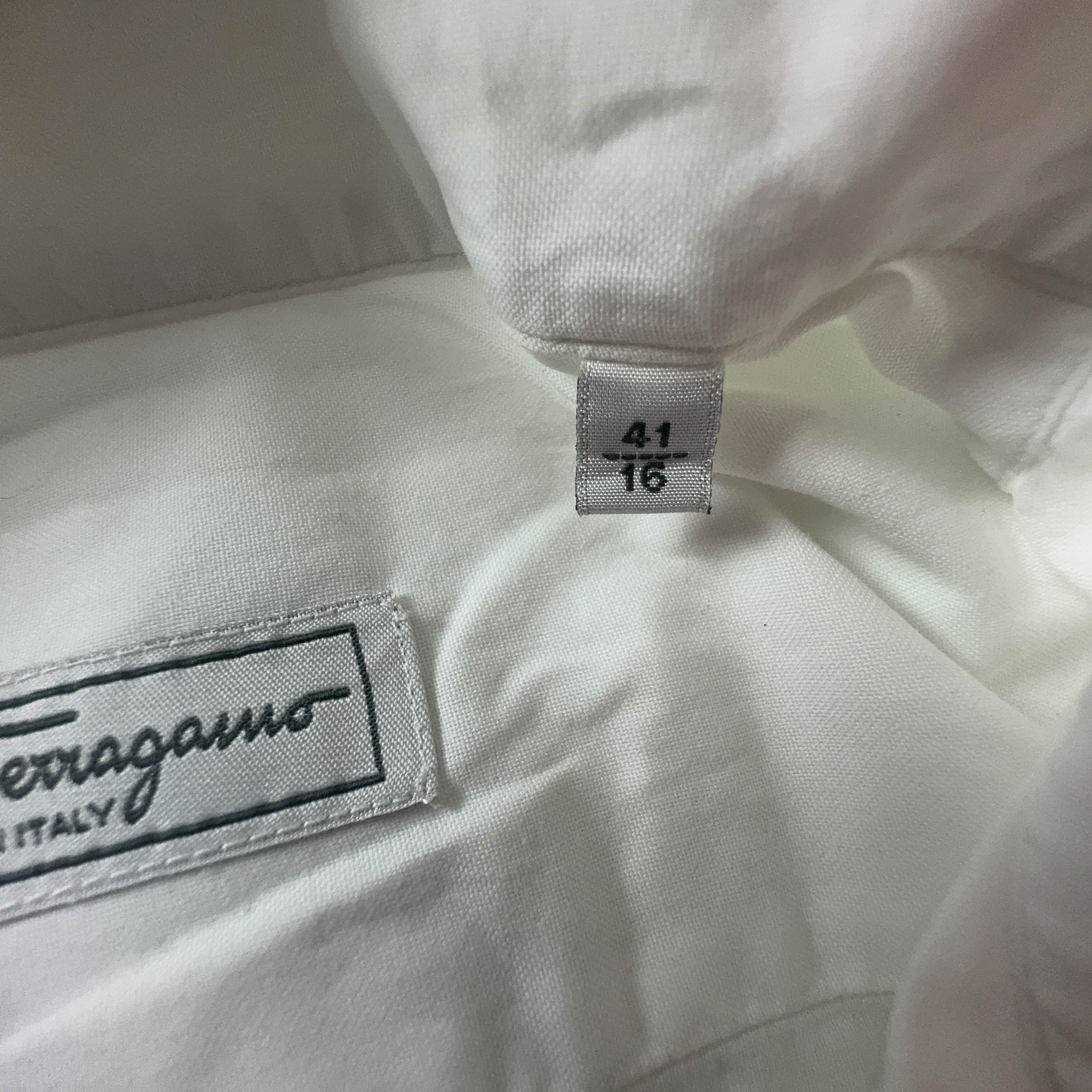 Camicia Salvatore Ferragamo bianca a tinta unita - Taglia 16/41 uomo