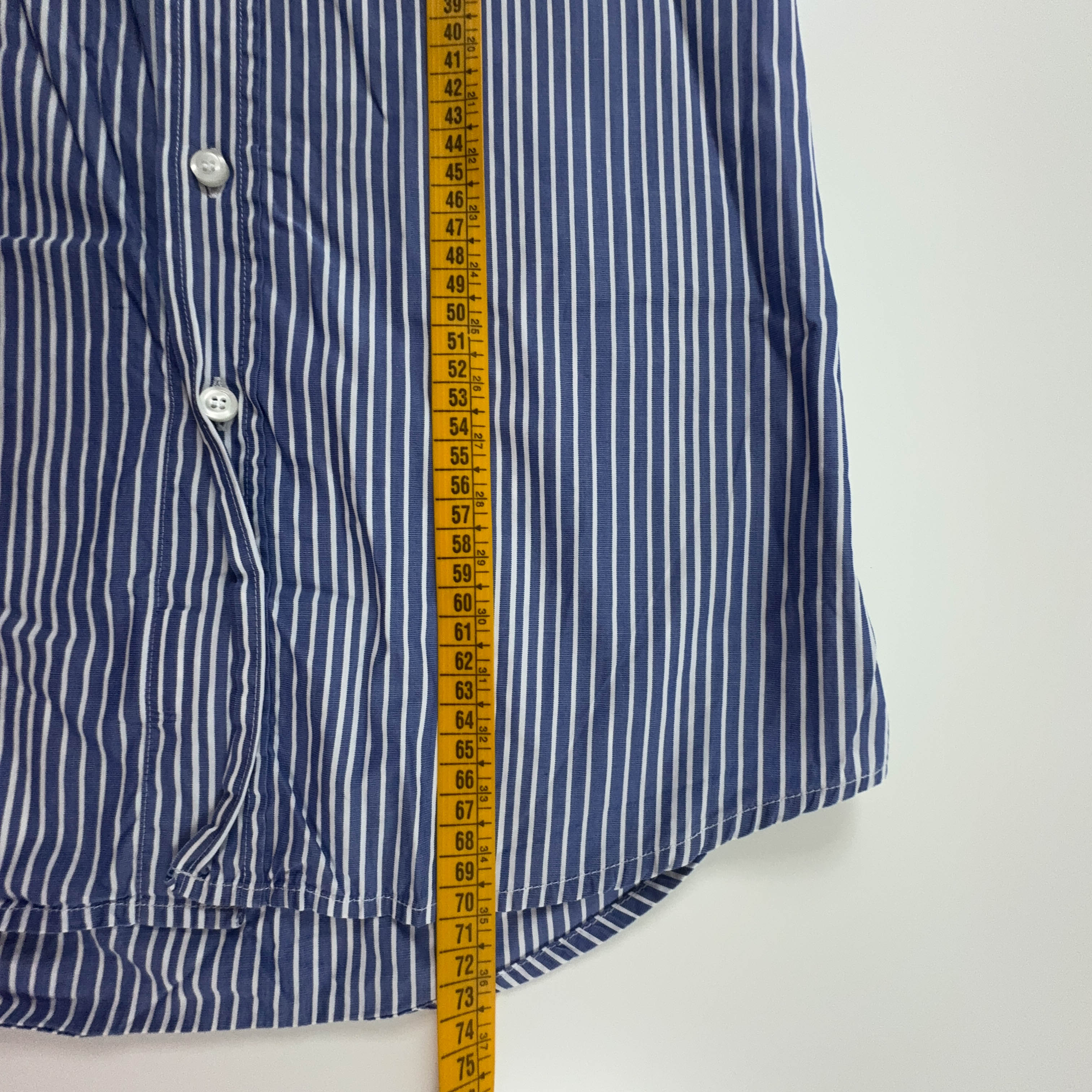 Camicia Fred Perry a righe blu e bianca in cotone slim fit - Taglia S uomo