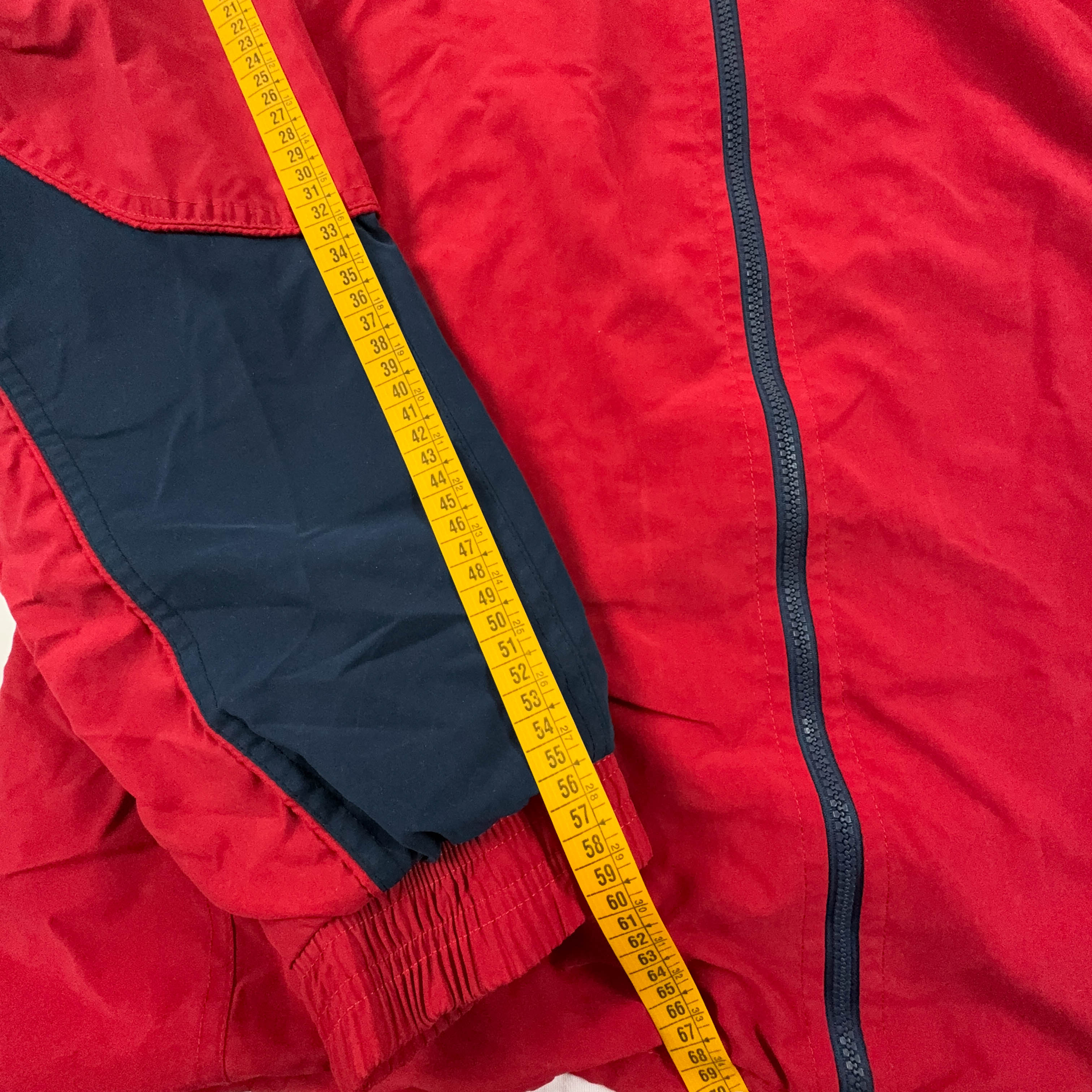 Giacca a vento Adidas Vintage rossa e blu con zip anni 2000 - Taglia XL/XXL uomo