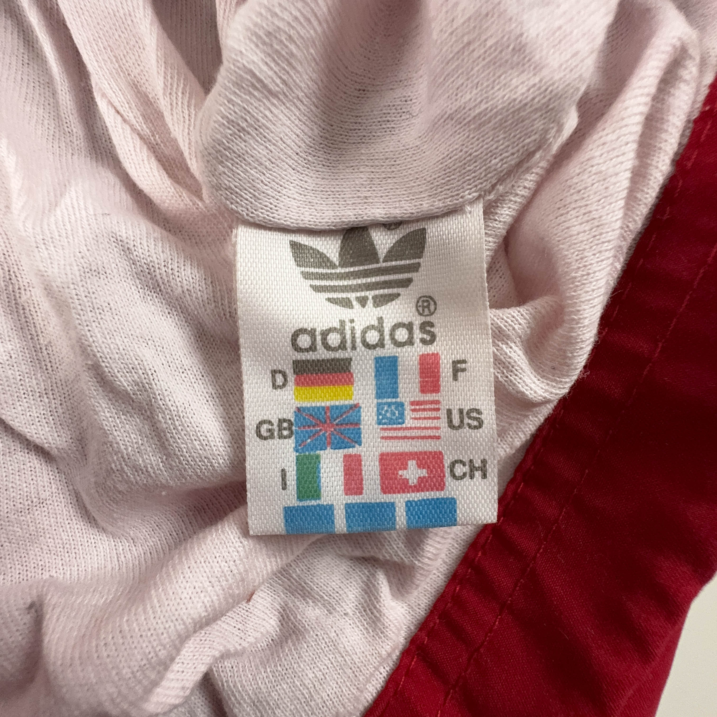 Giacca a vento Adidas Vintage rossa e blu con zip anni 2000 - Taglia XL/XXL uomo