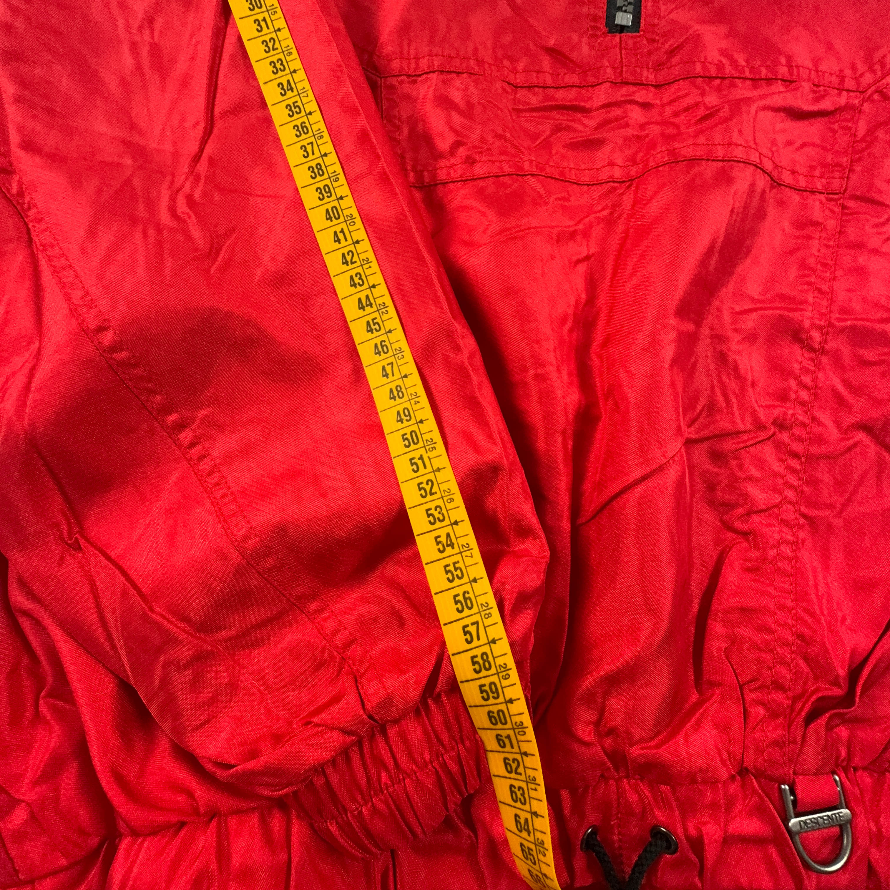 Giacca a vento Descente Vintage rossa a mezza zip con cappuccio anni 90 - Taglia 50 uomo