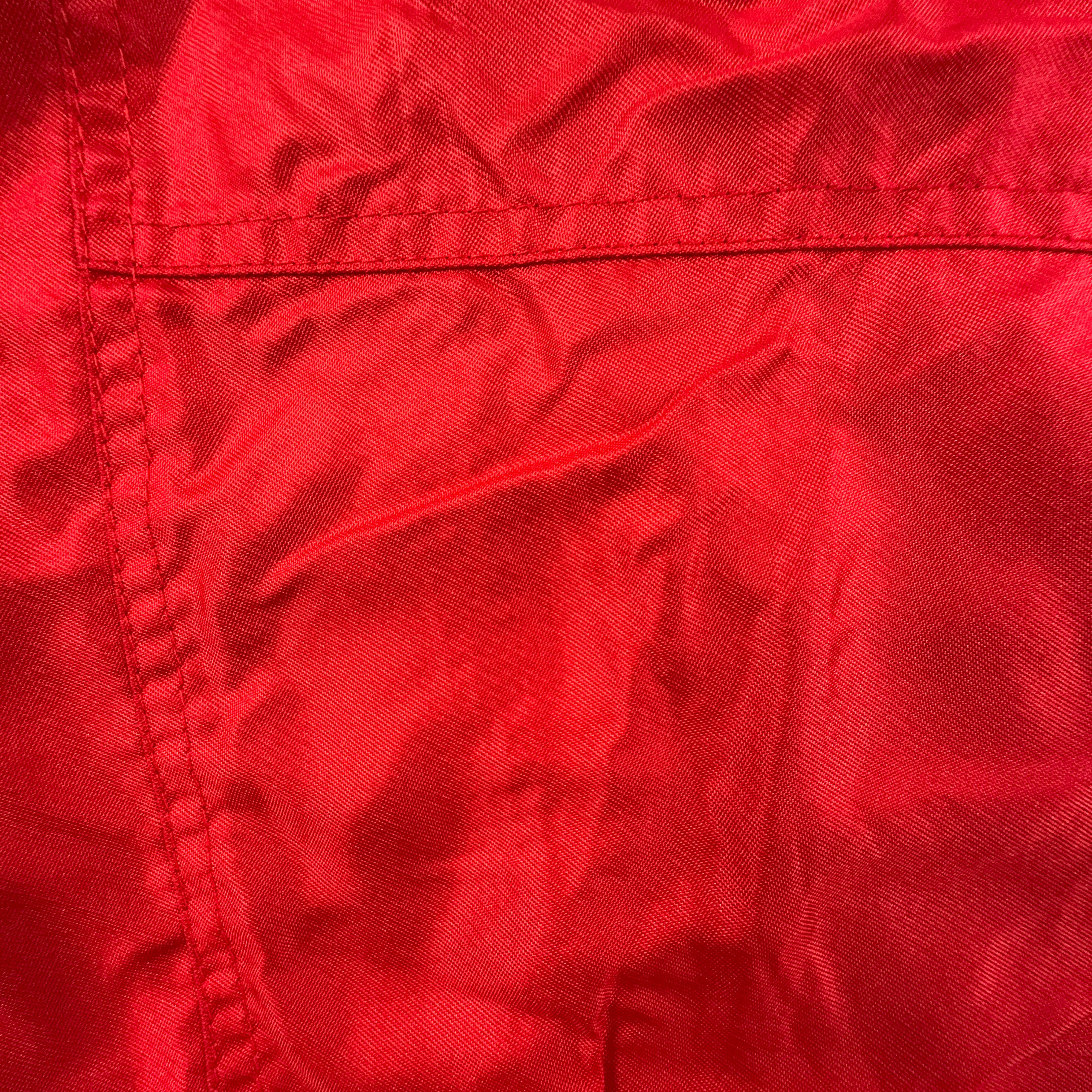 Giacca a vento Descente Vintage rossa a mezza zip con cappuccio anni 90 - Taglia 50 uomo