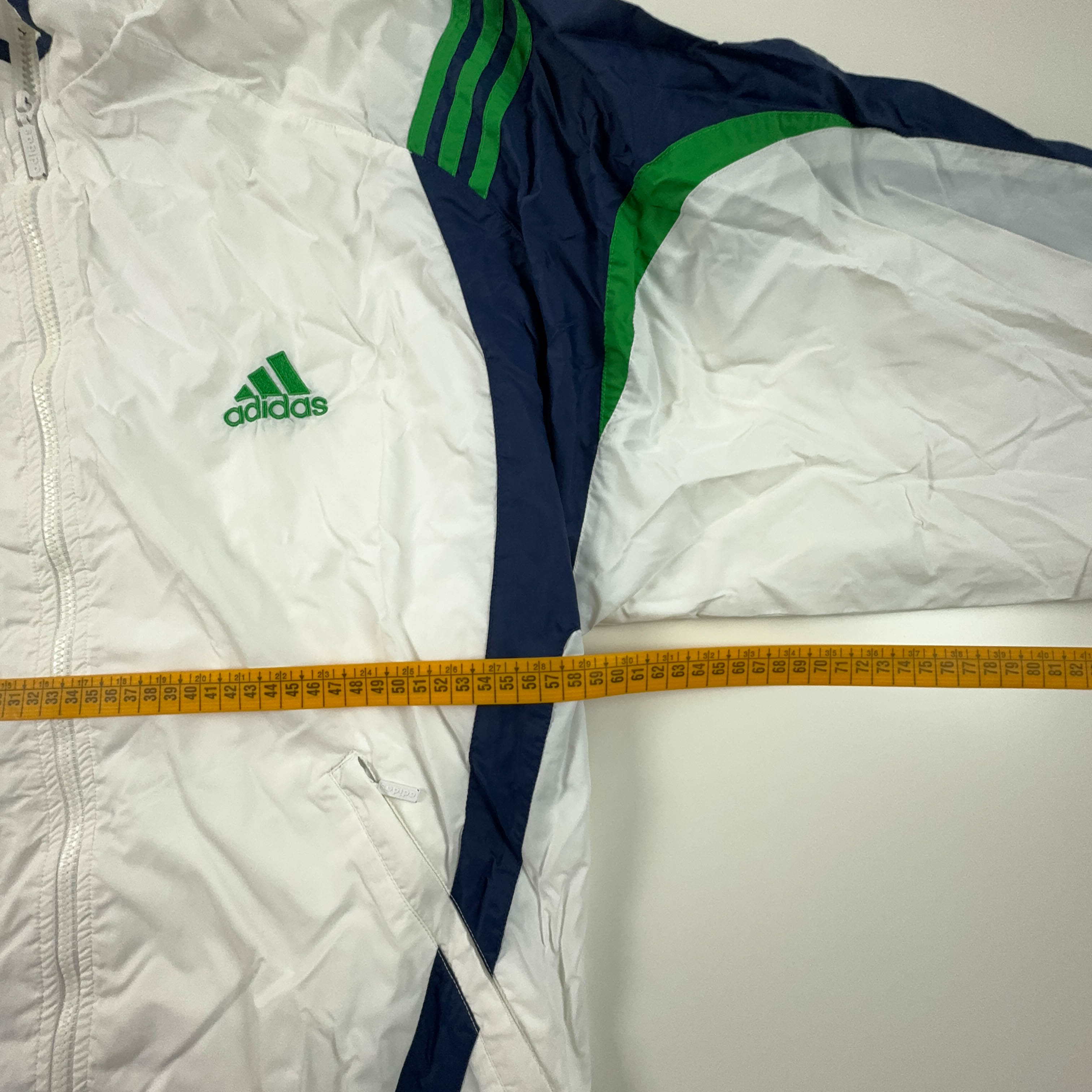 Giacca a vento Adidas Vintage tennis bianca con zip anni 90 - Taglia D8 F192 uomo
