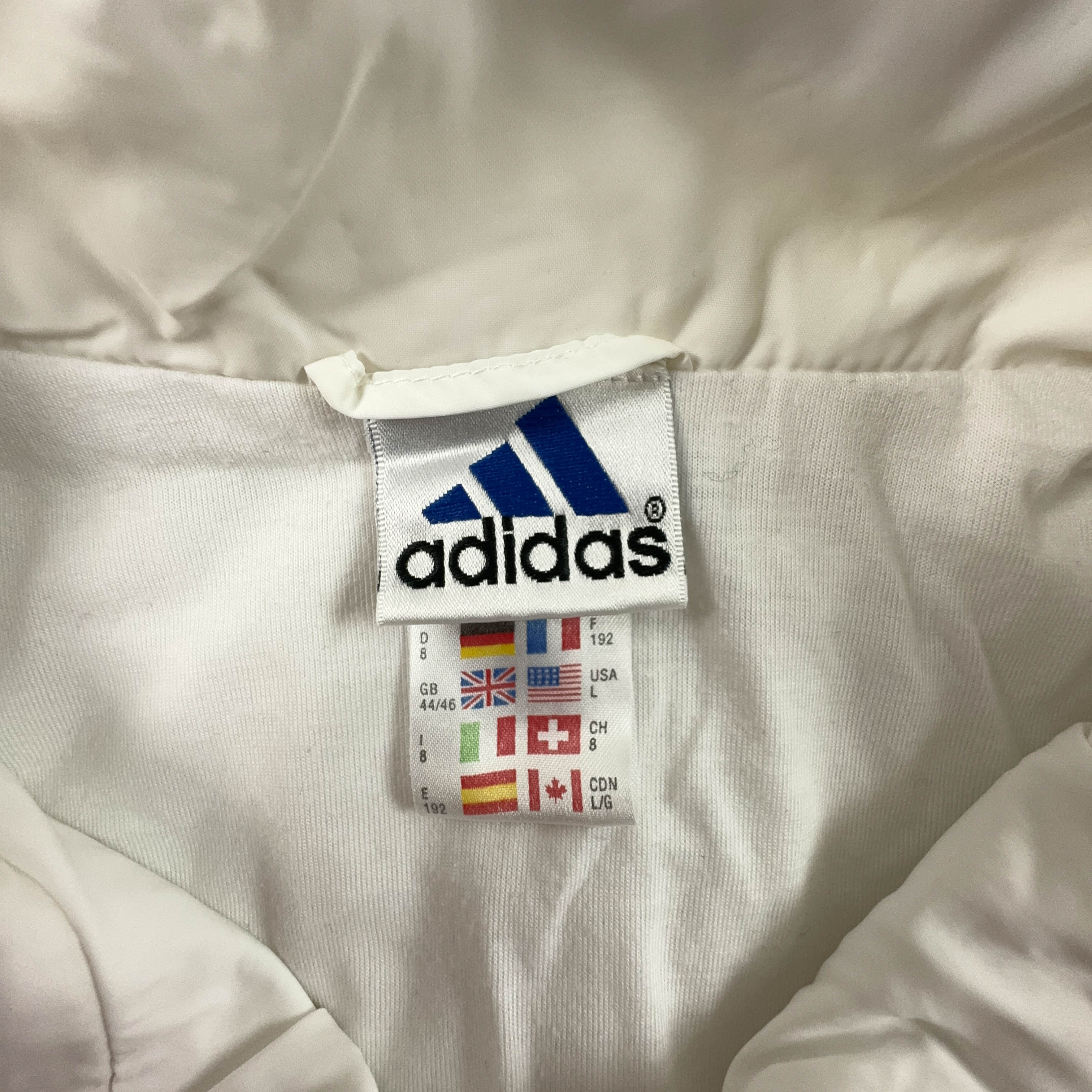 Giacca a vento Adidas Vintage tennis bianca con zip anni 90 - Taglia D8 F192 uomo