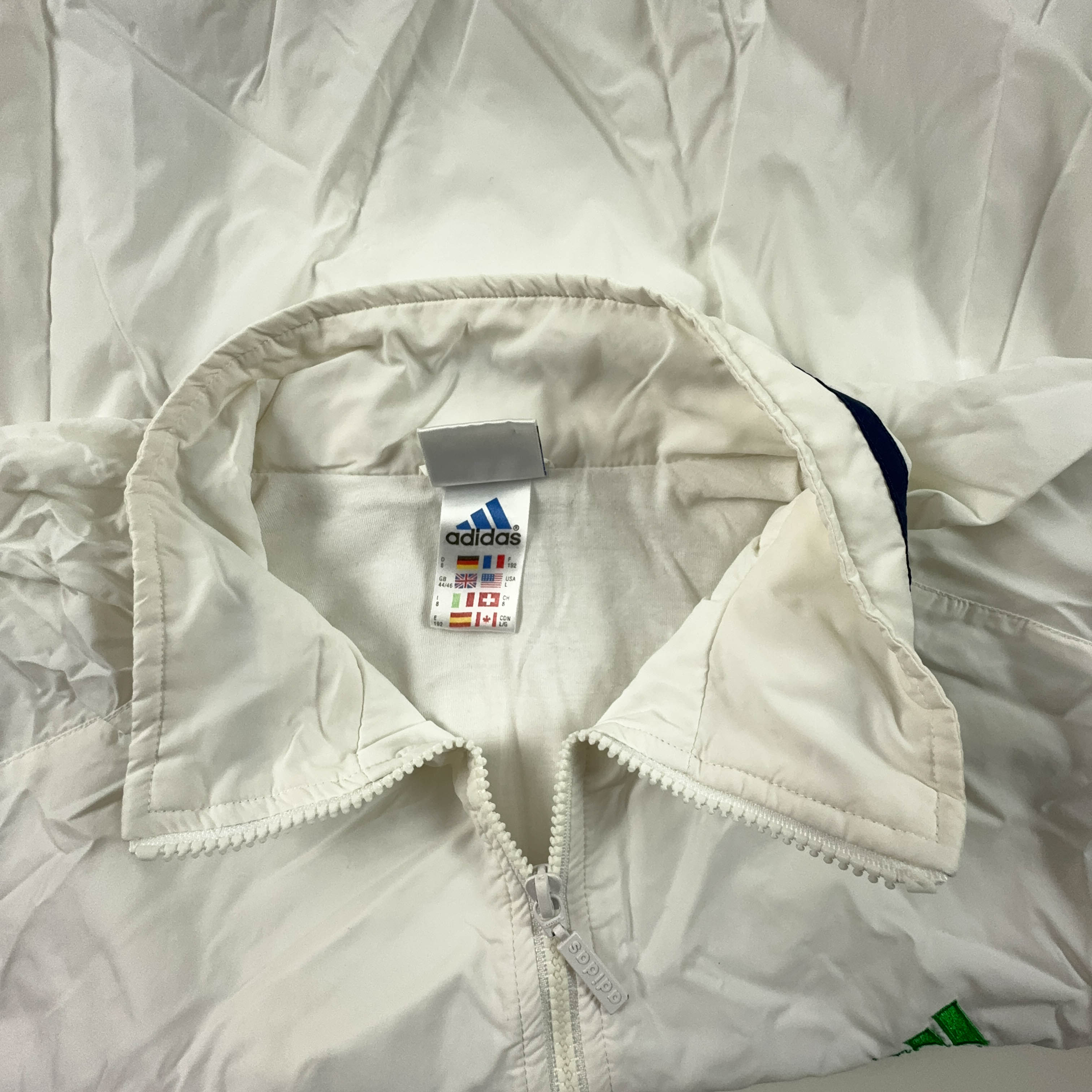 Giacca a vento Adidas Vintage tennis bianca con zip anni 90 - Taglia D8 F192 uomo