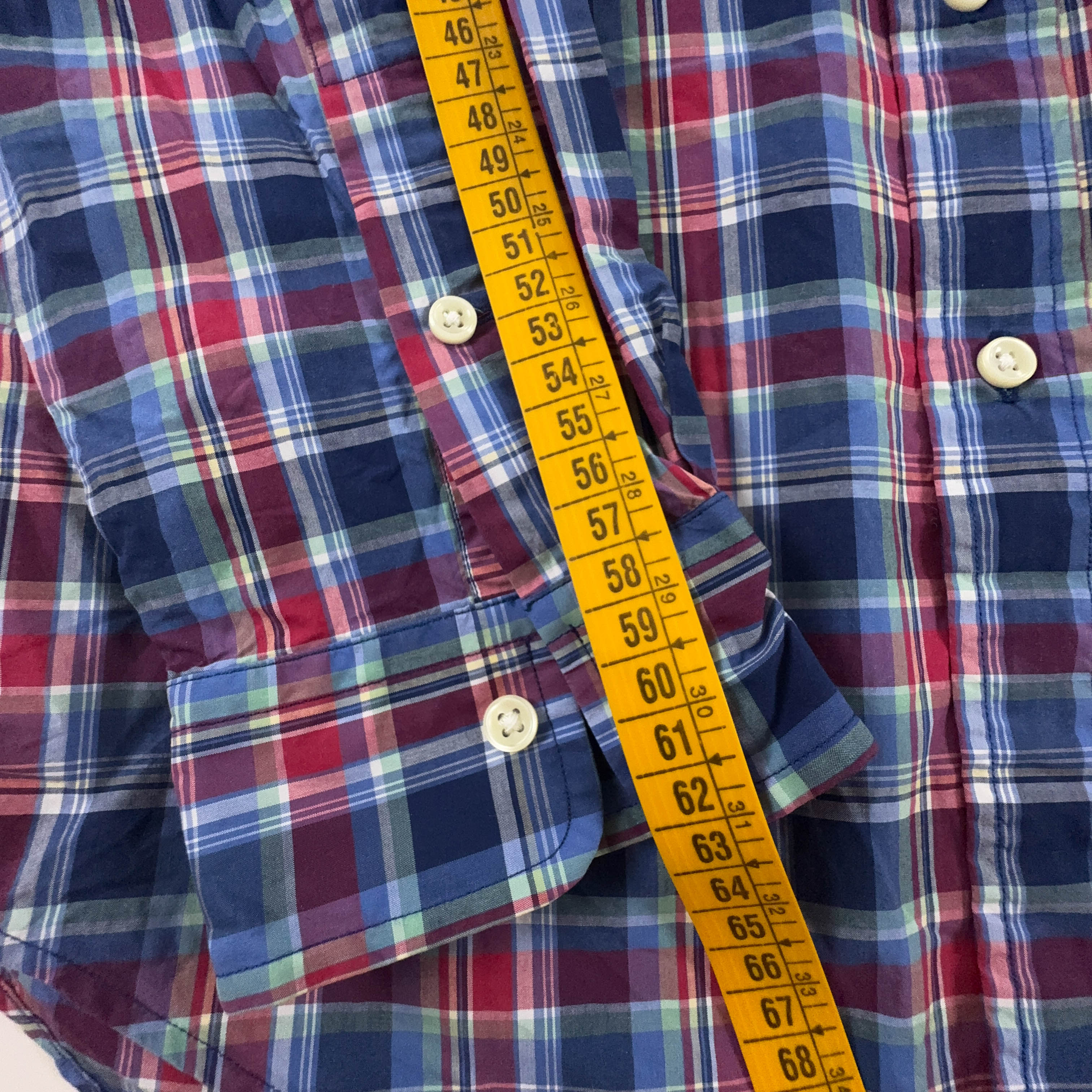 Camicia Ralph Lauren a quadri blu e rossa in cotone slim fit - Taglia M uomo