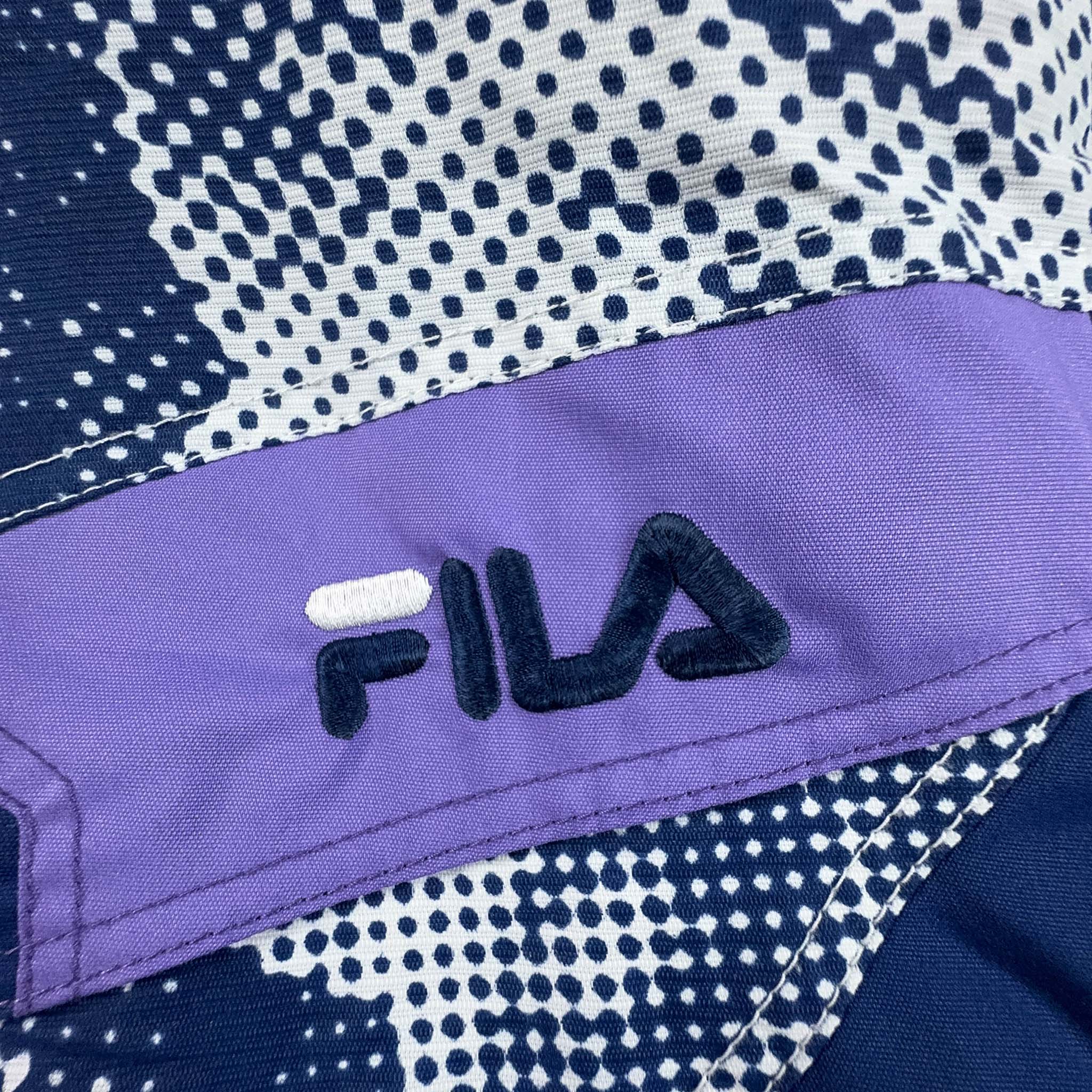 Giacca da Sci/Snowboard Fila Vintage bianca e viola fantasia - Taglia S/M uomo