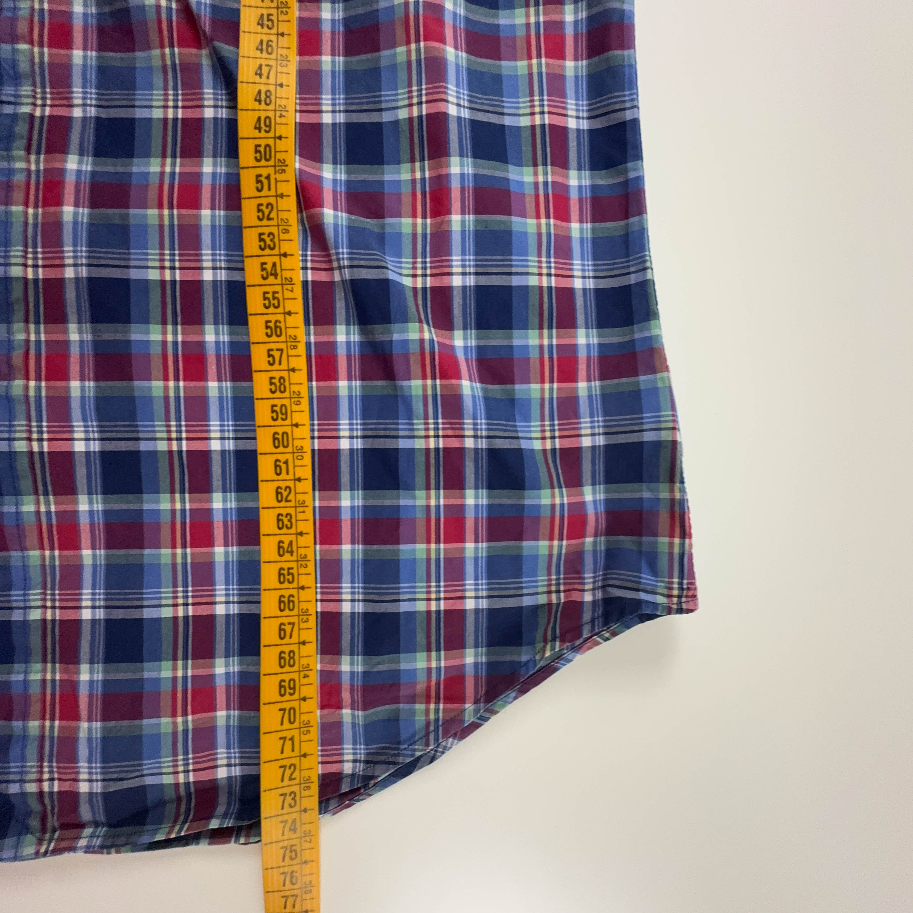 Camicia Ralph Lauren a quadri blu e rossa in cotone slim fit - Taglia M uomo