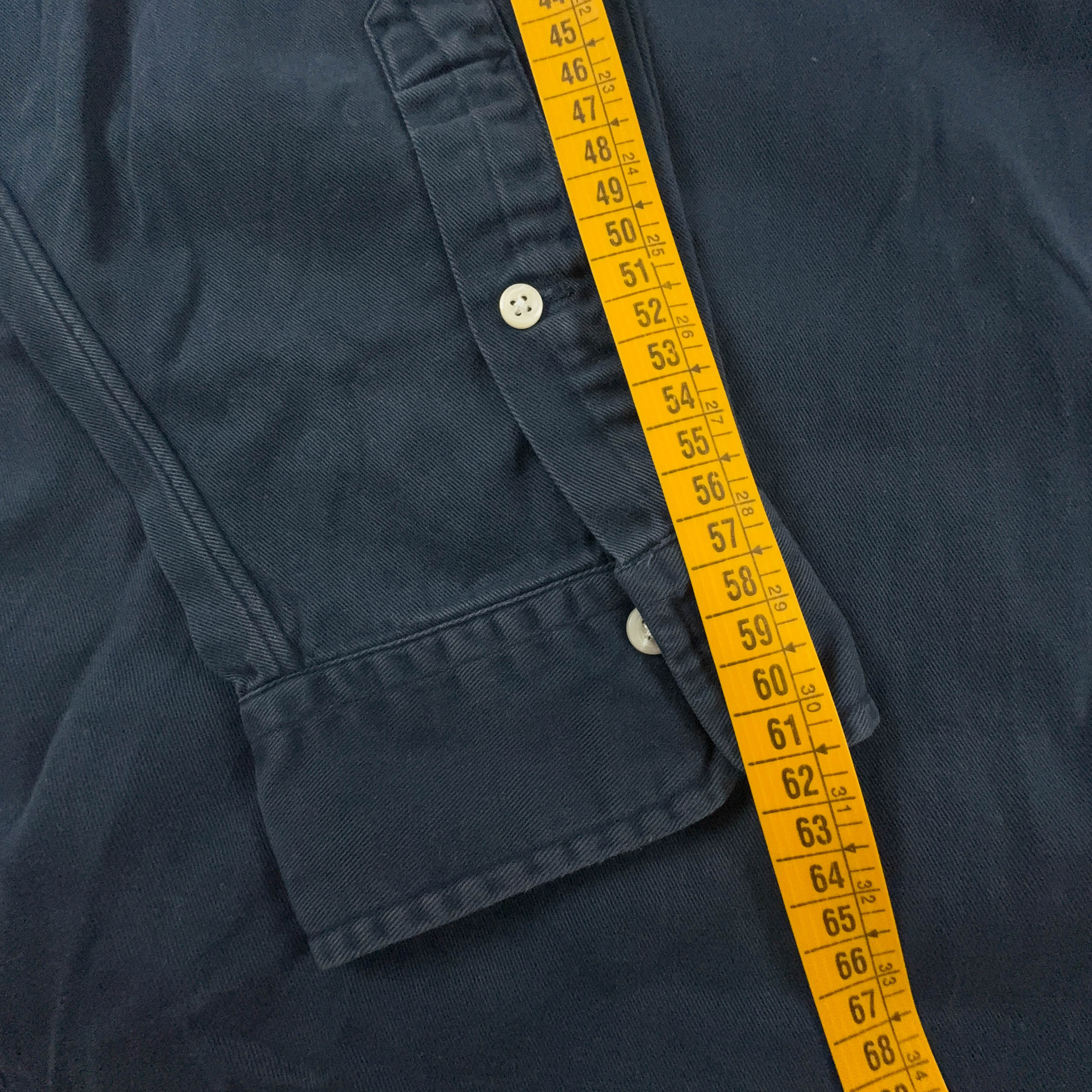 Camicia Ralph Lauren Sport blu scura a tinta unita in cotone - Taglia XL/XXL uomo