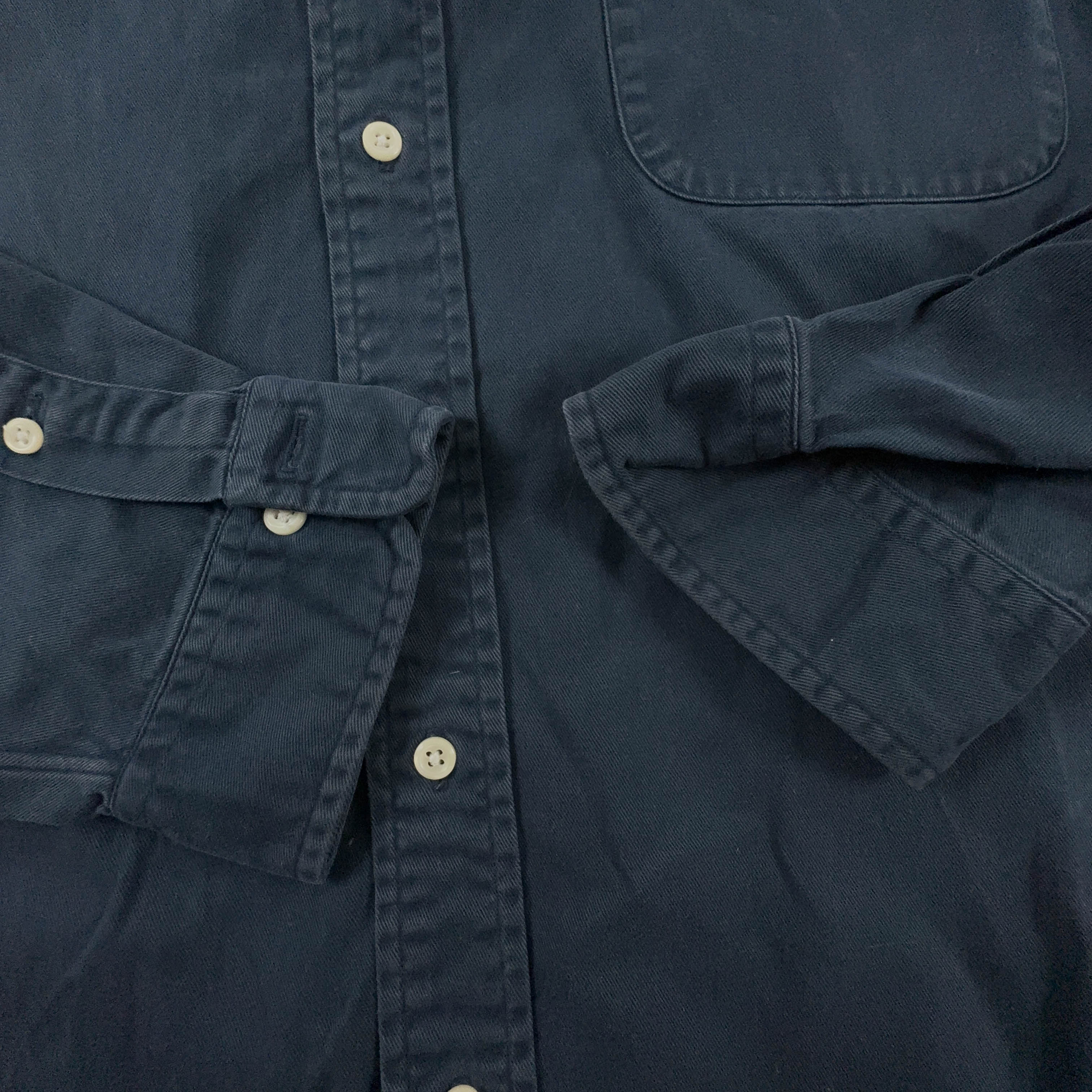 Camicia Ralph Lauren Sport blu scura a tinta unita in cotone - Taglia XL/XXL uomo