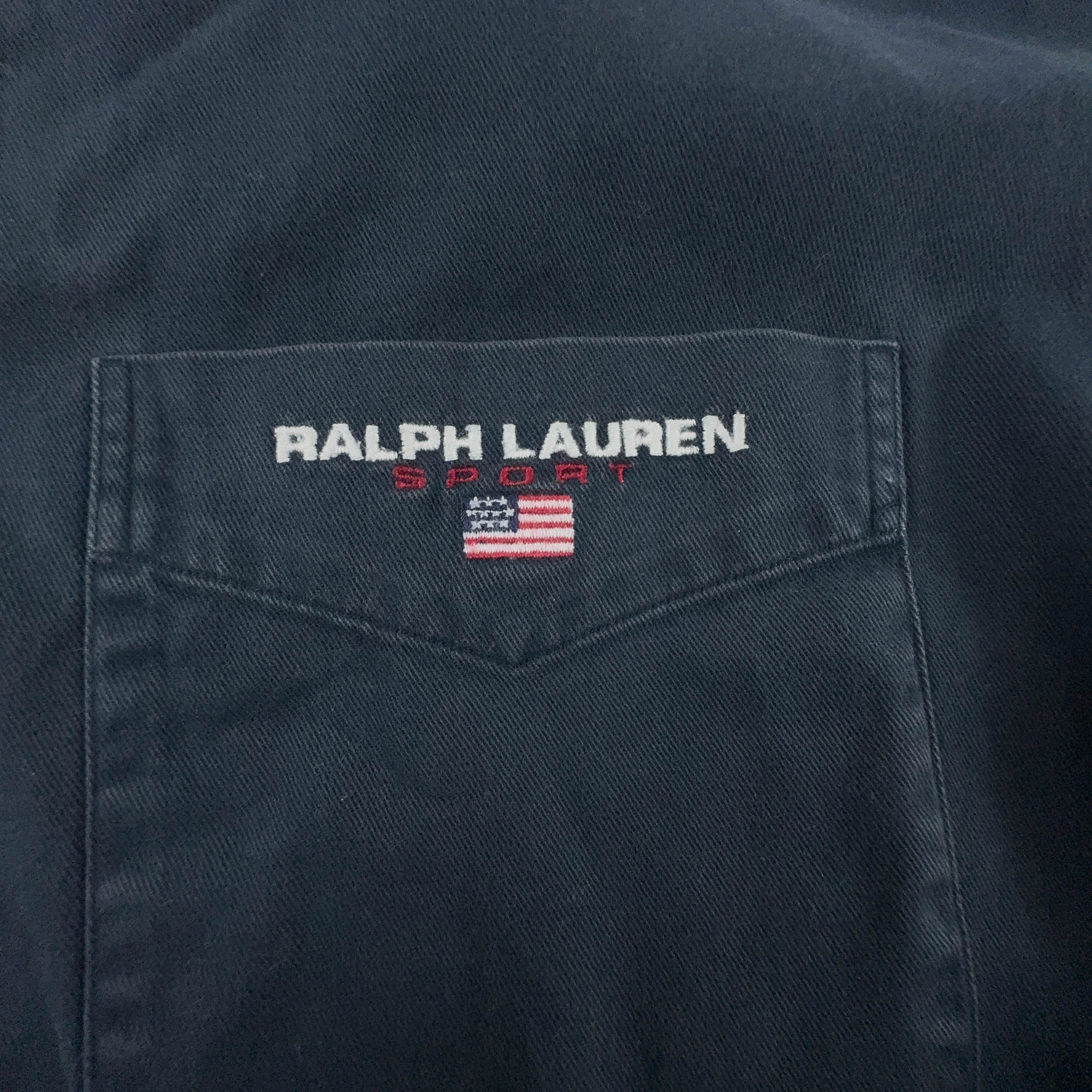 Camicia Ralph Lauren Sport blu scura a tinta unita in cotone - Taglia XL/XXL uomo