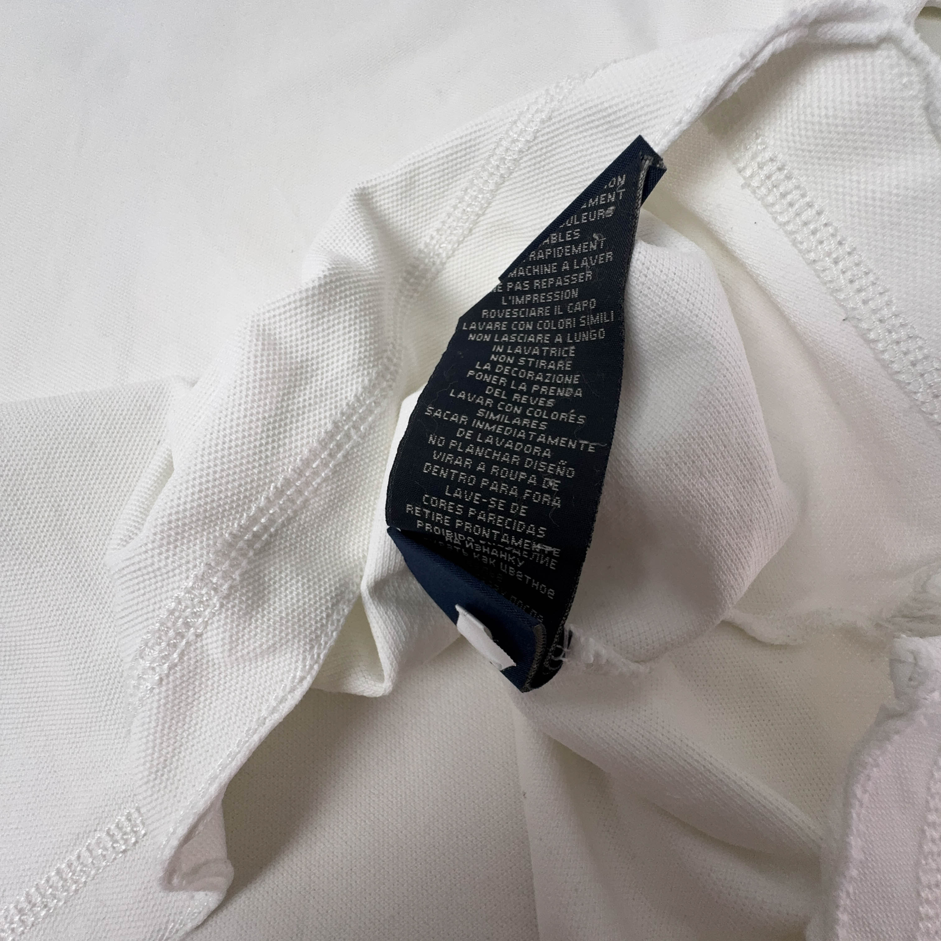 Polo Ralph Lauren bianca tinta unita con ricami - Taglia XL uomo