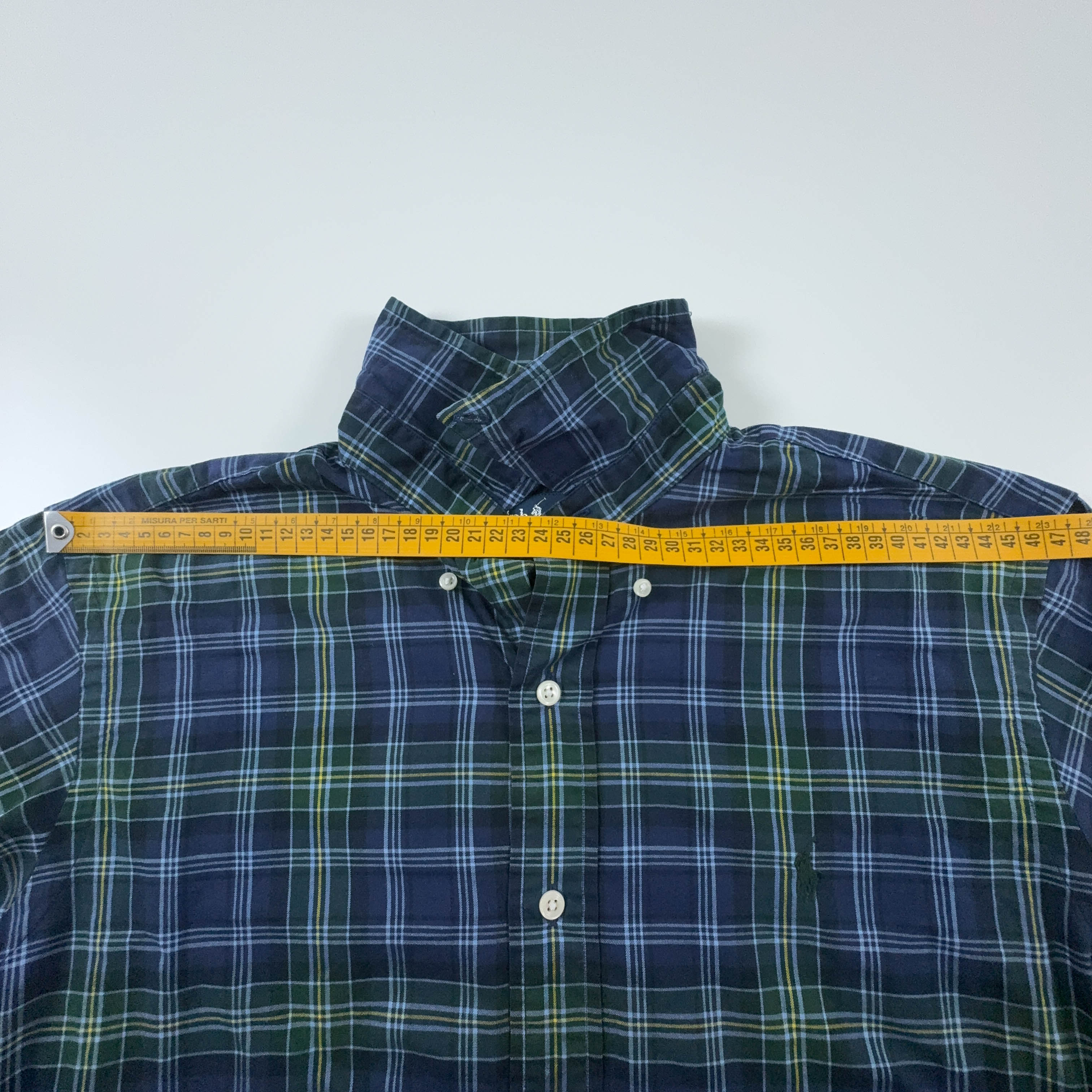 Camicia Ralph Lauren a quadri blu e verde custom fit - Taglia M/L uomo