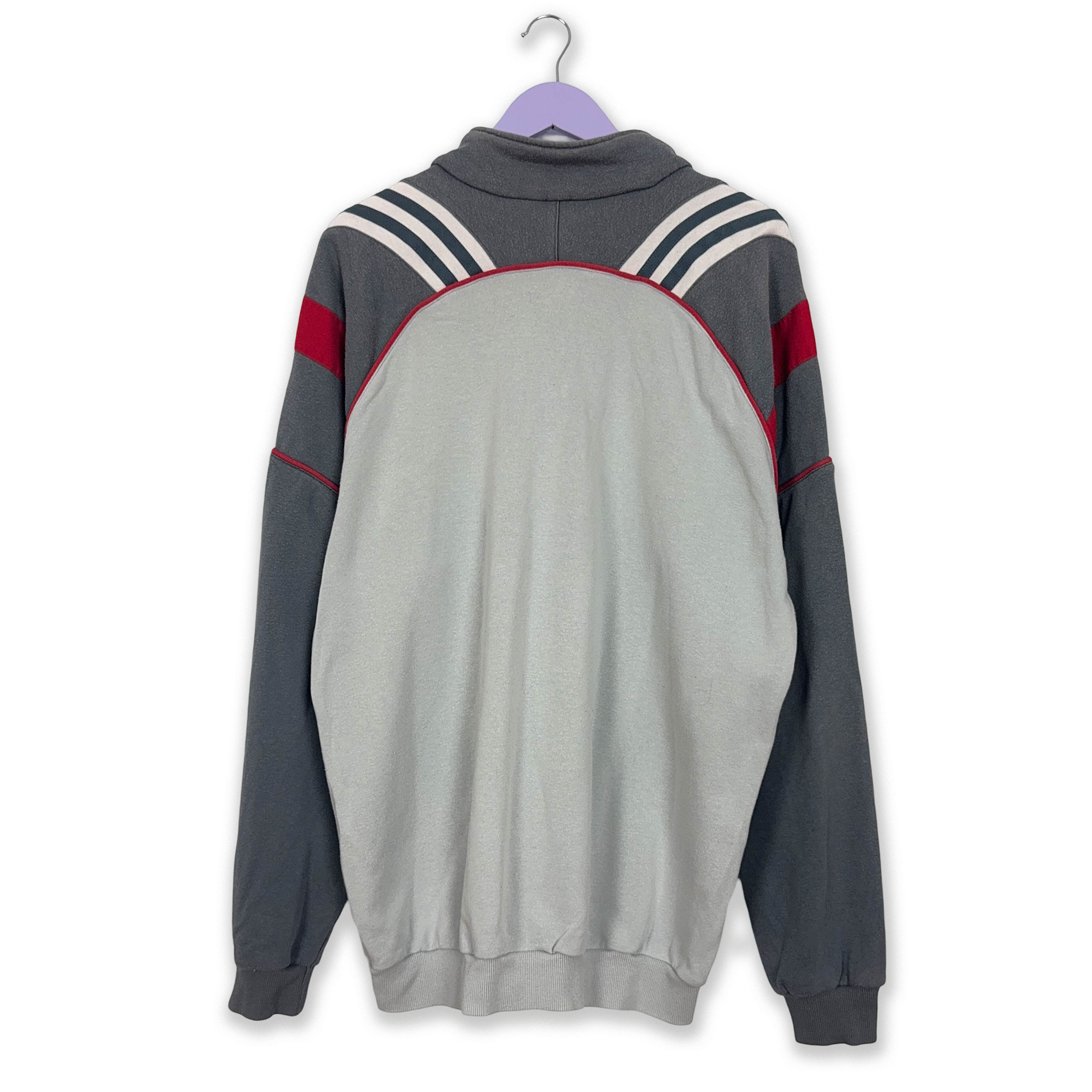 Felpa Adidas Vintage grigia quarter zip anni 2000 - Taglia XL uomo