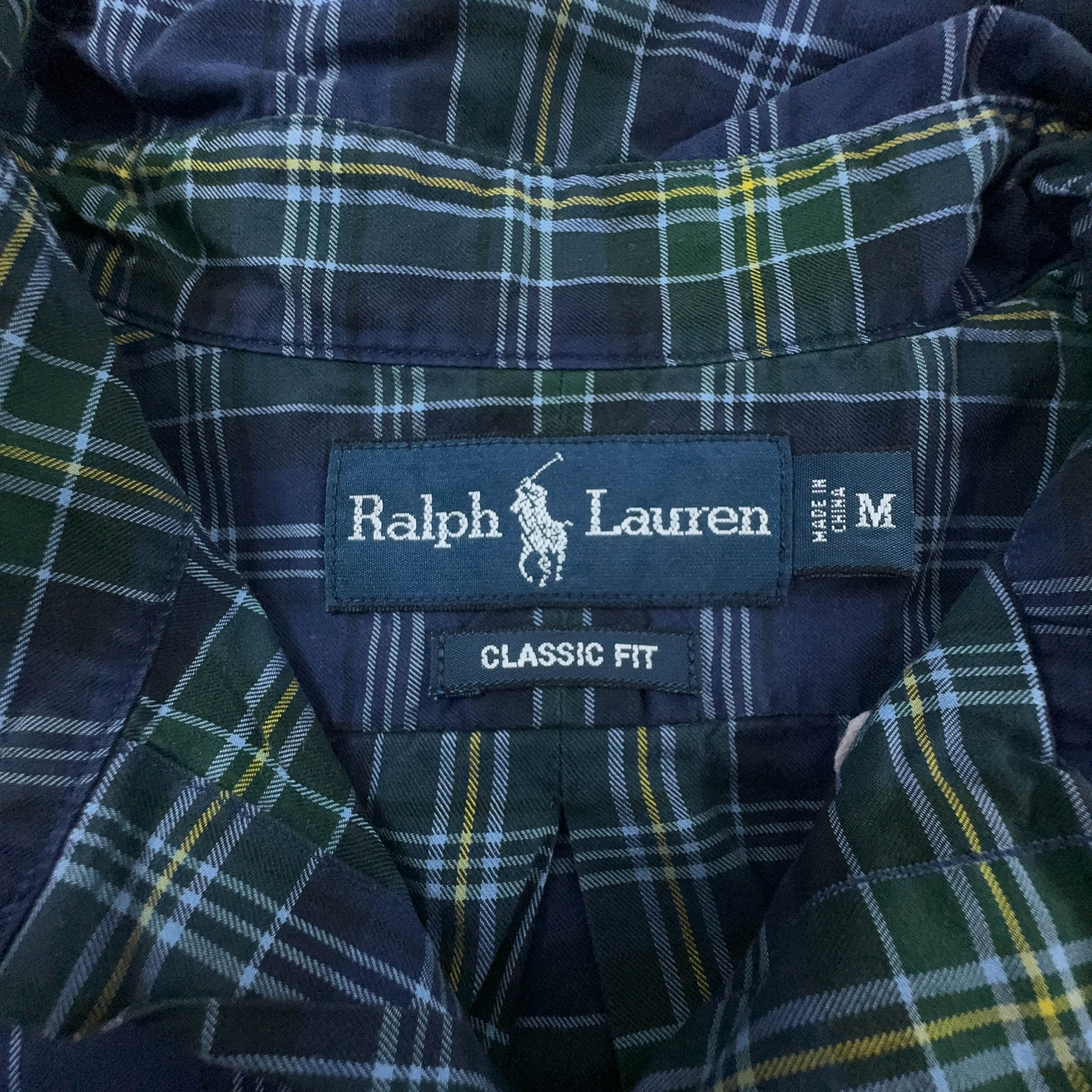 Camicia Ralph Lauren a quadri blu e verde custom fit - Taglia M/L uomo
