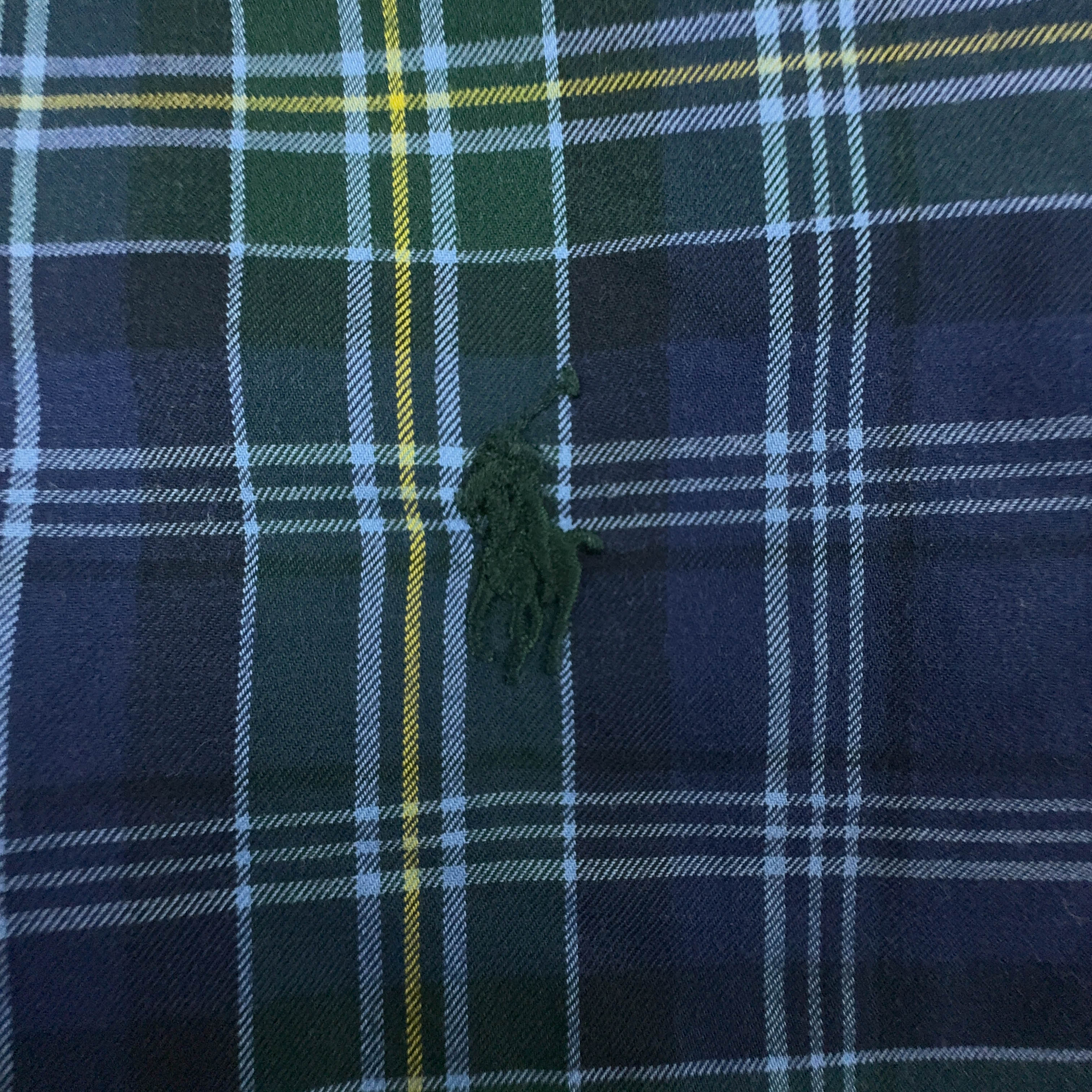 Camicia Ralph Lauren a quadri blu e verde custom fit - Taglia M/L uomo