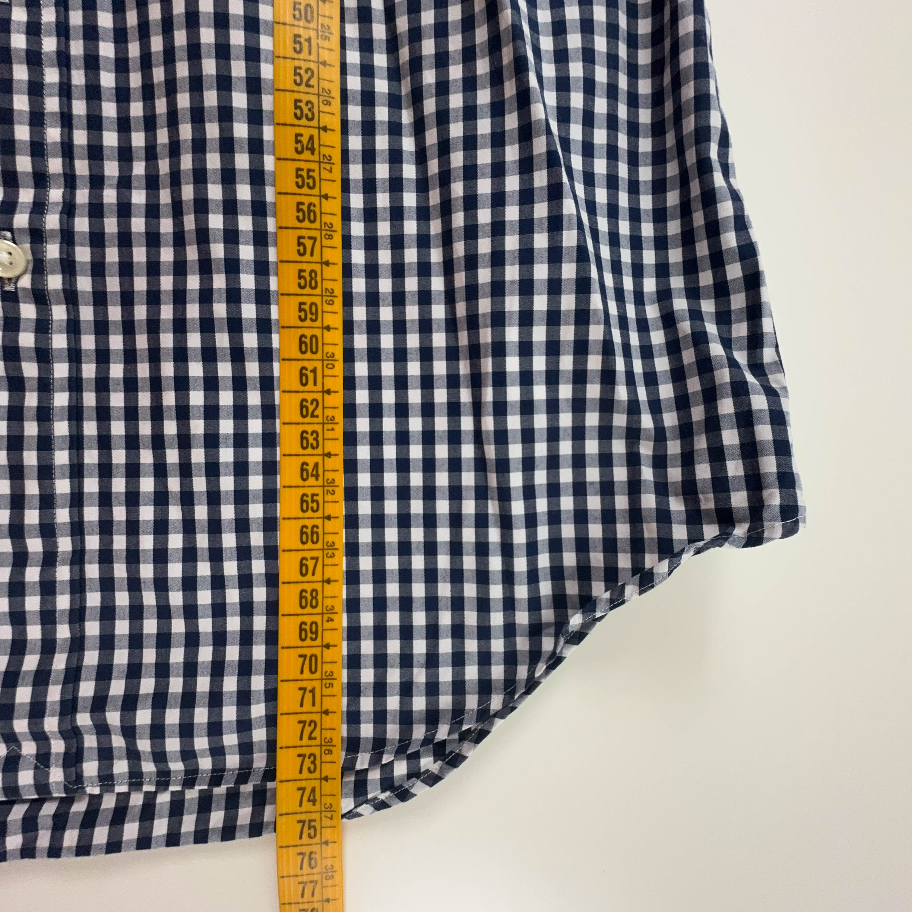 Camicia Ralph Lauren a quadri azzurra e bianca in cotone custom fit - Taglia S/M uomo