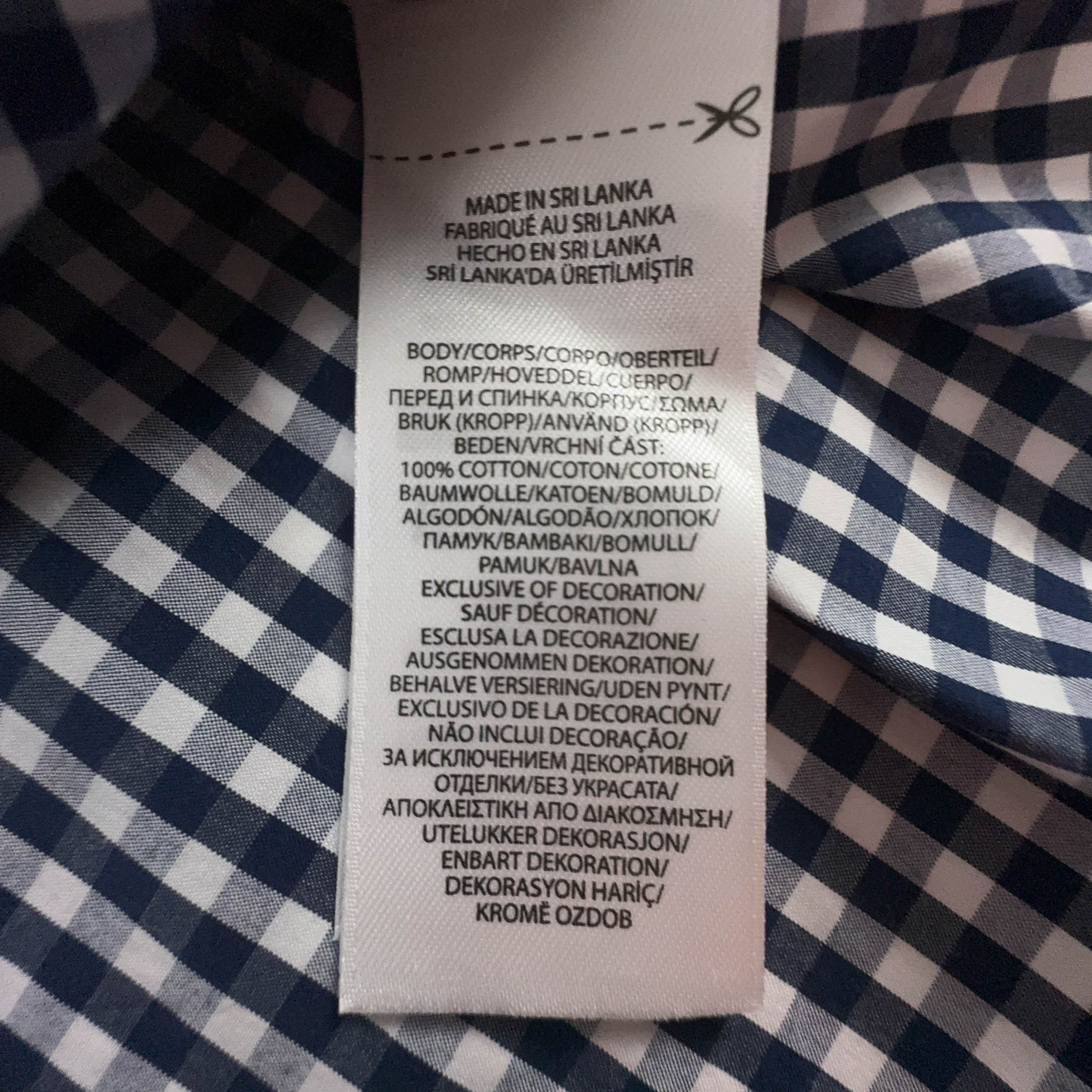 Camicia Ralph Lauren a quadri azzurra e bianca in cotone custom fit - Taglia S/M uomo