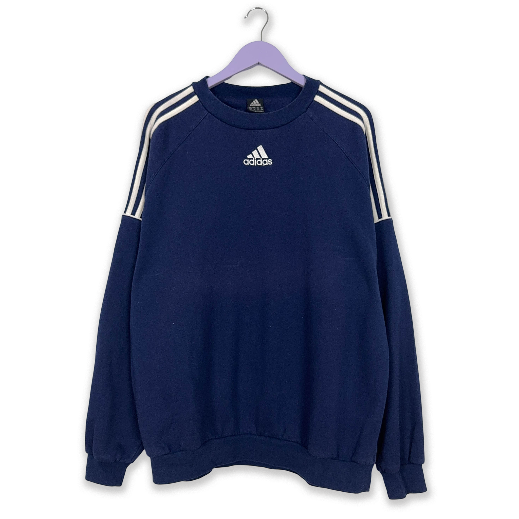 Felpa Adidas Vintage blu a girocollo anni 2000 - Taglia D9 F198 uomo