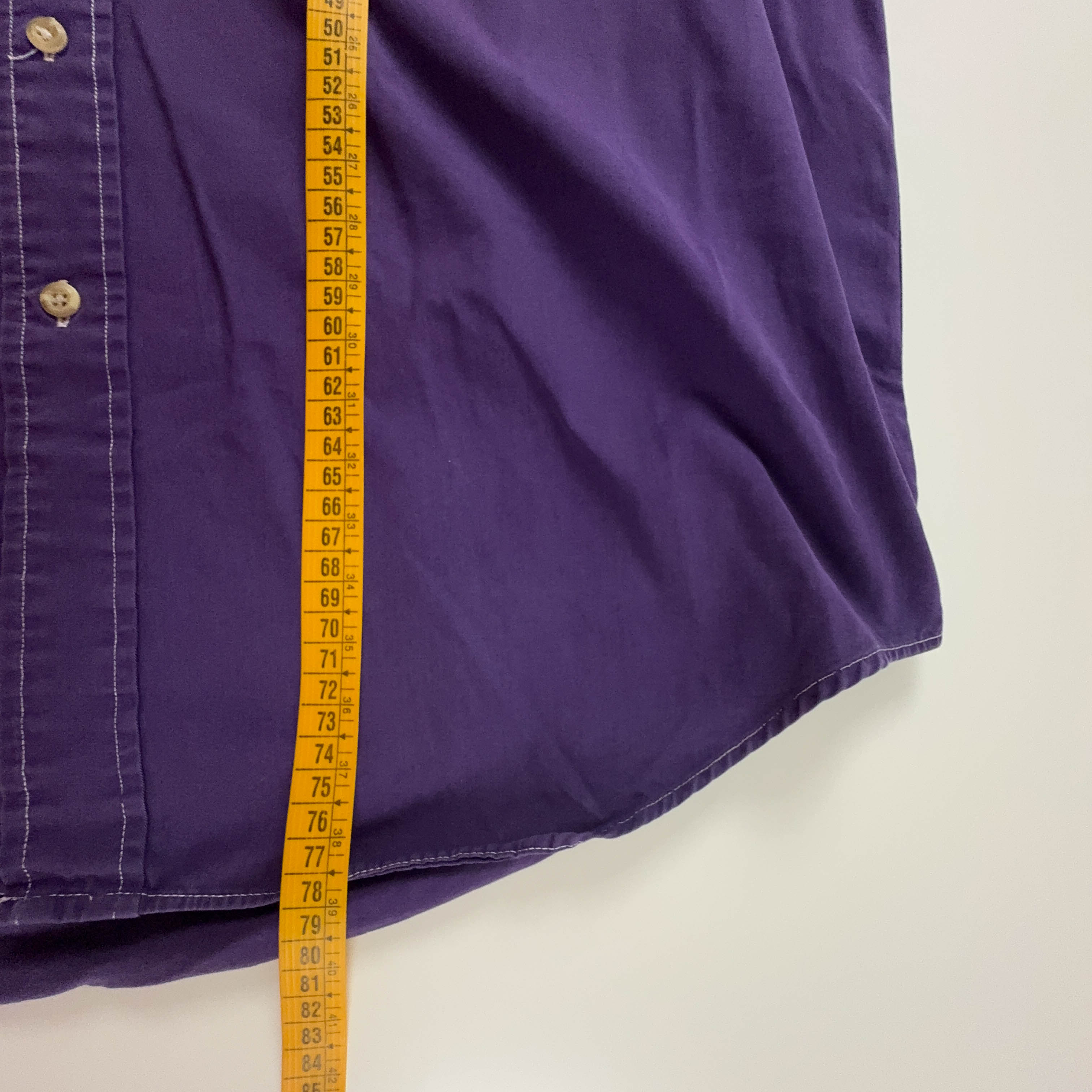 Camicia Tommy Hilfiger Vintage viola a tinta unita in cotone - Taglia L/XL uomo