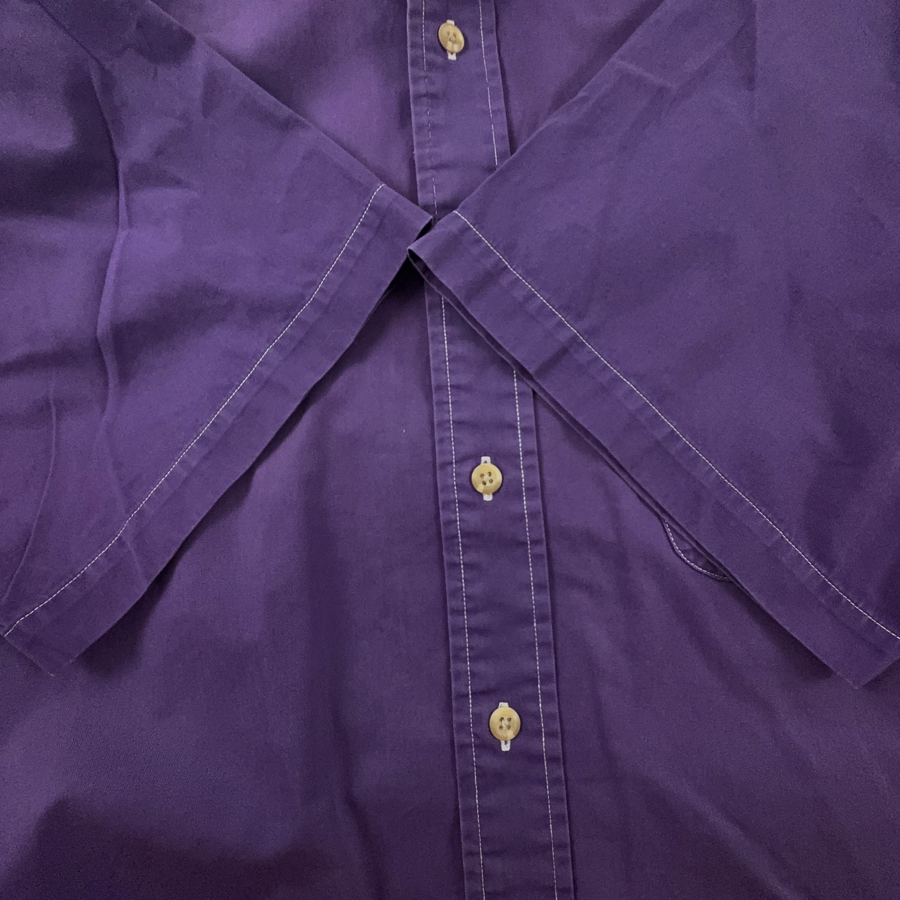 Camicia Tommy Hilfiger Vintage viola a tinta unita in cotone - Taglia L/XL uomo