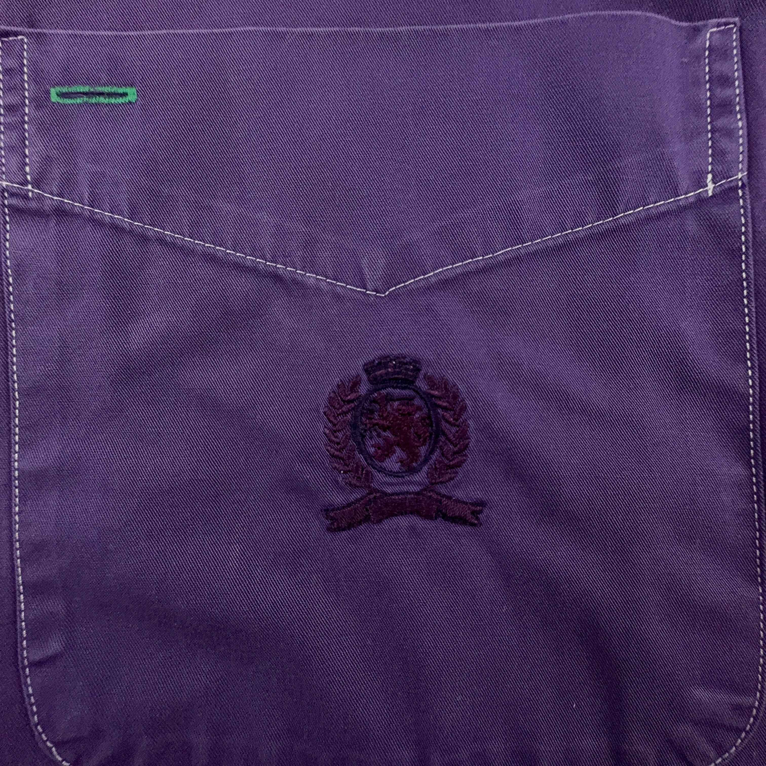 Camicia Tommy Hilfiger Vintage viola a tinta unita in cotone - Taglia L/XL uomo