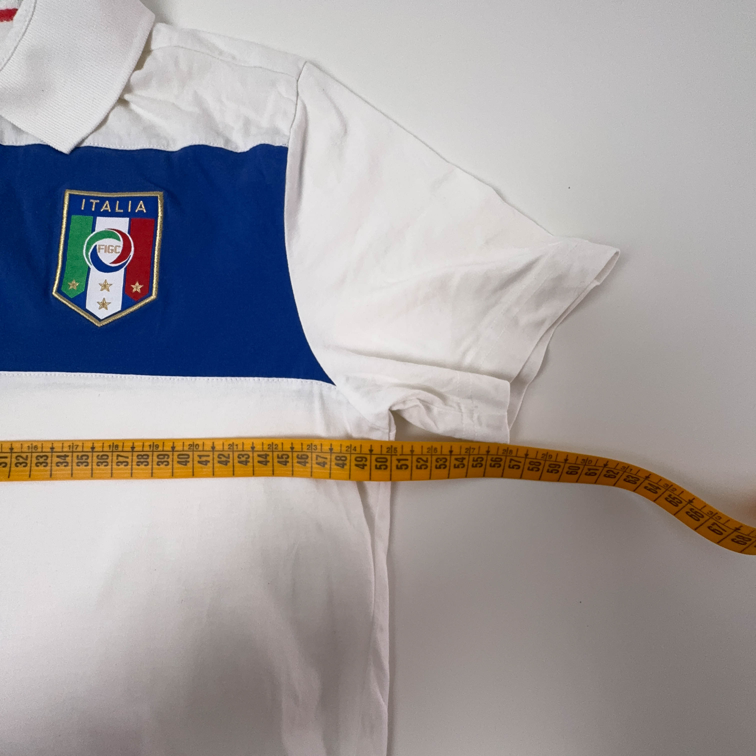 Polo Puma Italia FIGC bianca e blu con ricami - Taglia M uomo