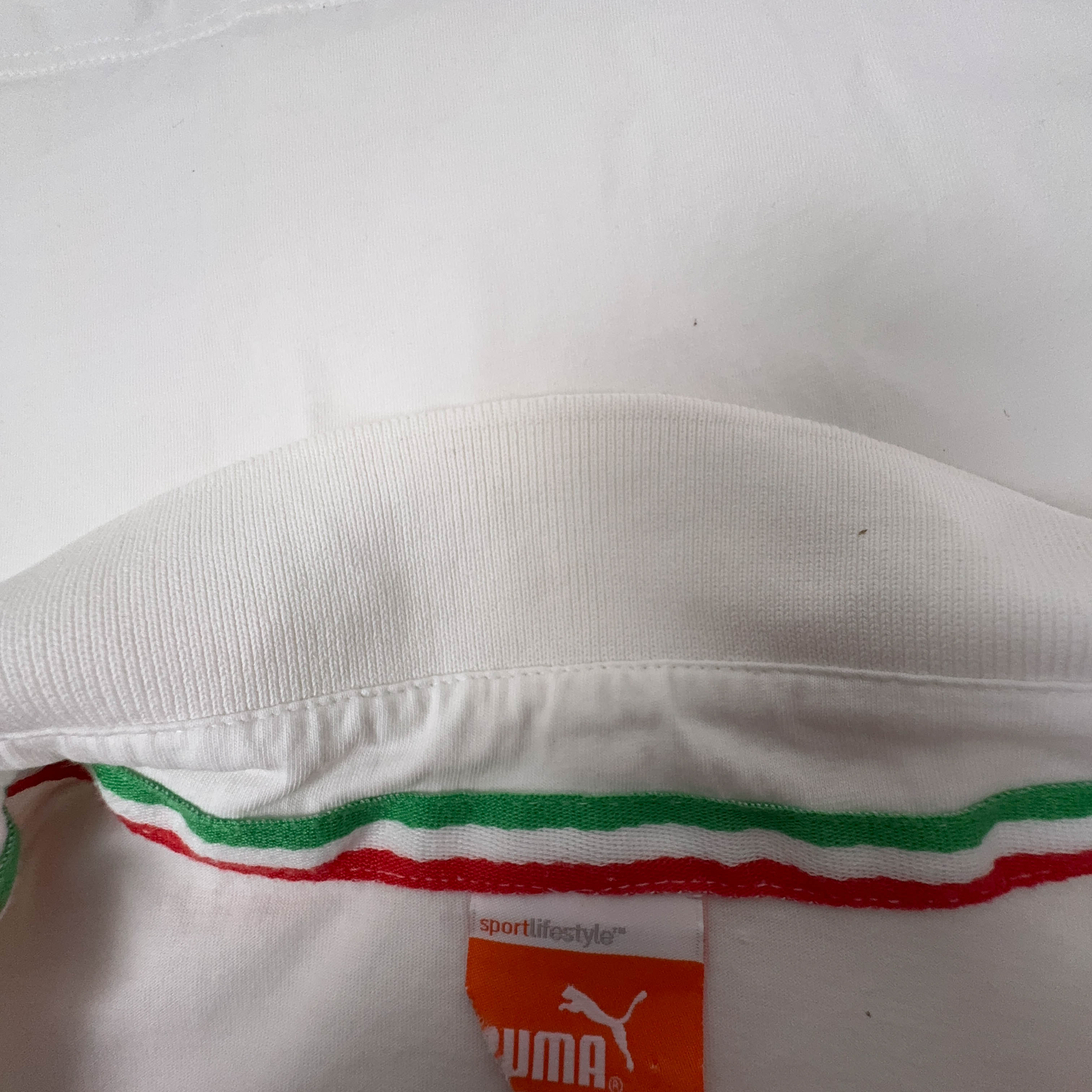 Polo Puma Italia FIGC bianca e blu con ricami - Taglia M uomo
