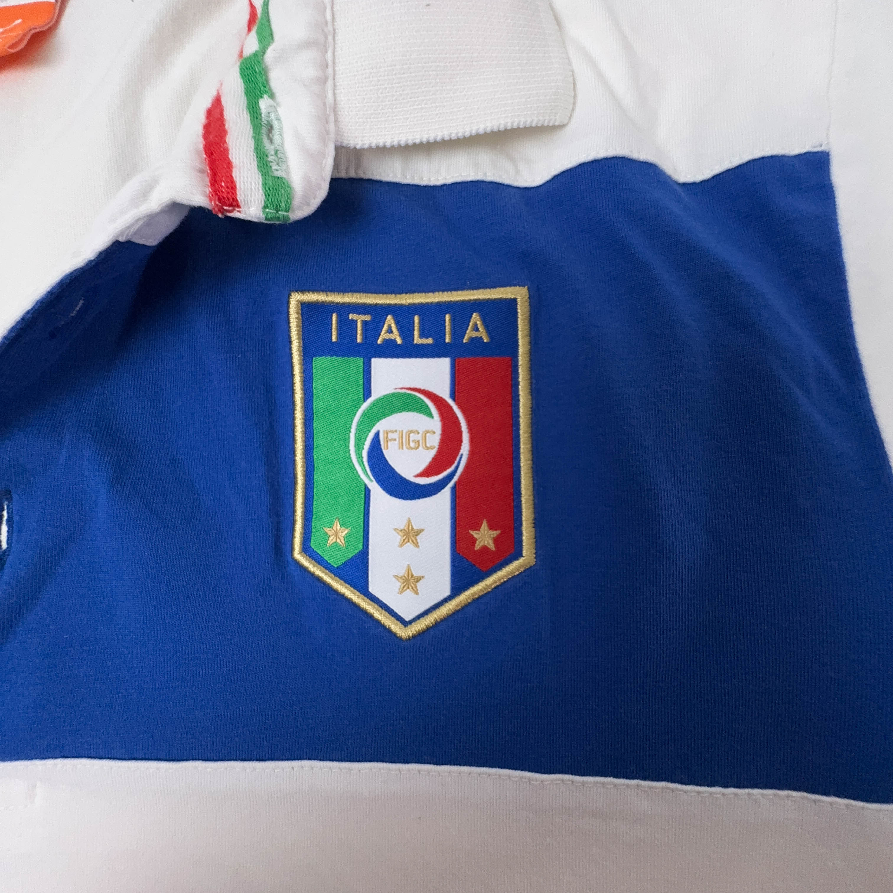 Polo Puma Italia FIGC bianca e blu con ricami - Taglia M uomo