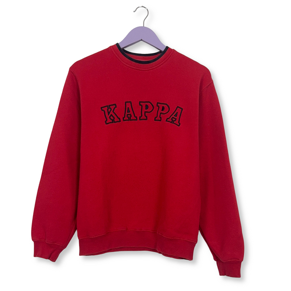 Felpa Kappa Vintage rossa a girocollo 60% cotone anni 2000 - Taglia M uomo