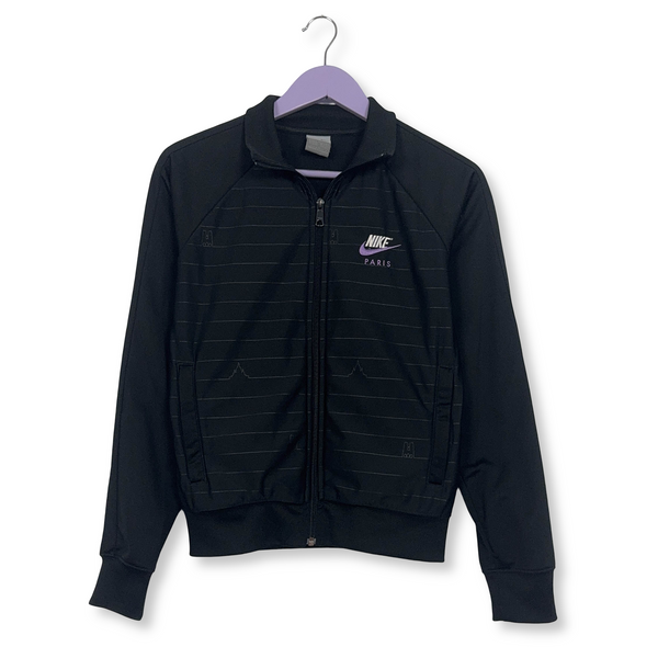 Felpa Nike Paris Vintage nera con zip anni 2000 - Taglia XS uomo
