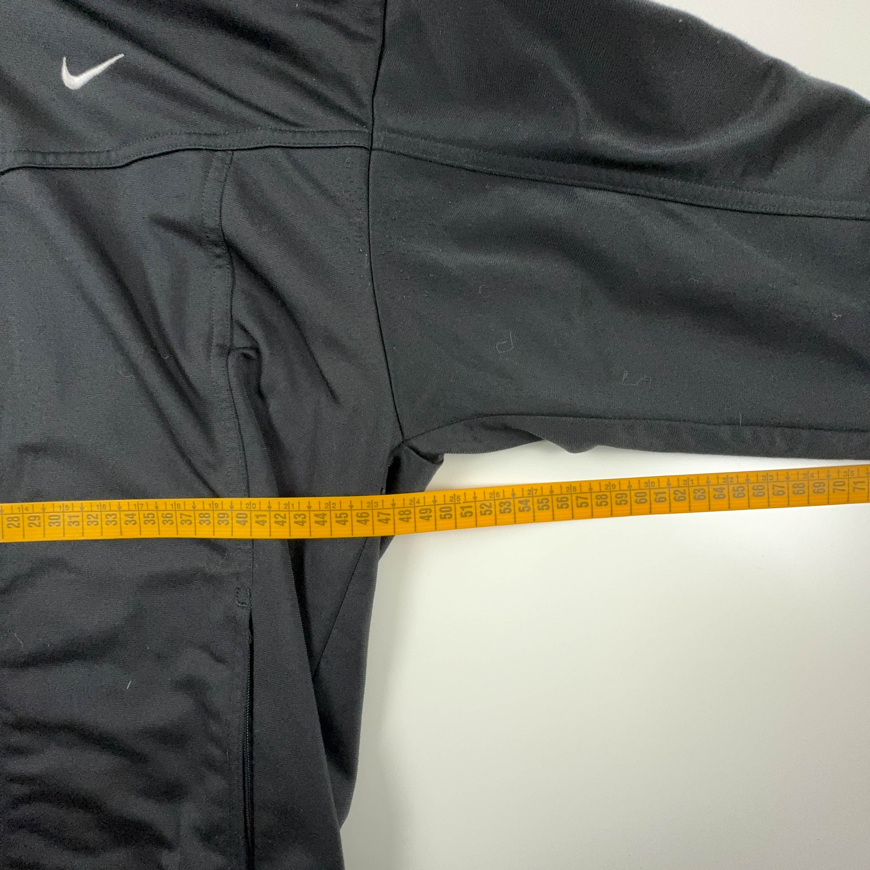 Felpa Nike Vintage nera e arancione con zip anni 90 - Taglia M uomo