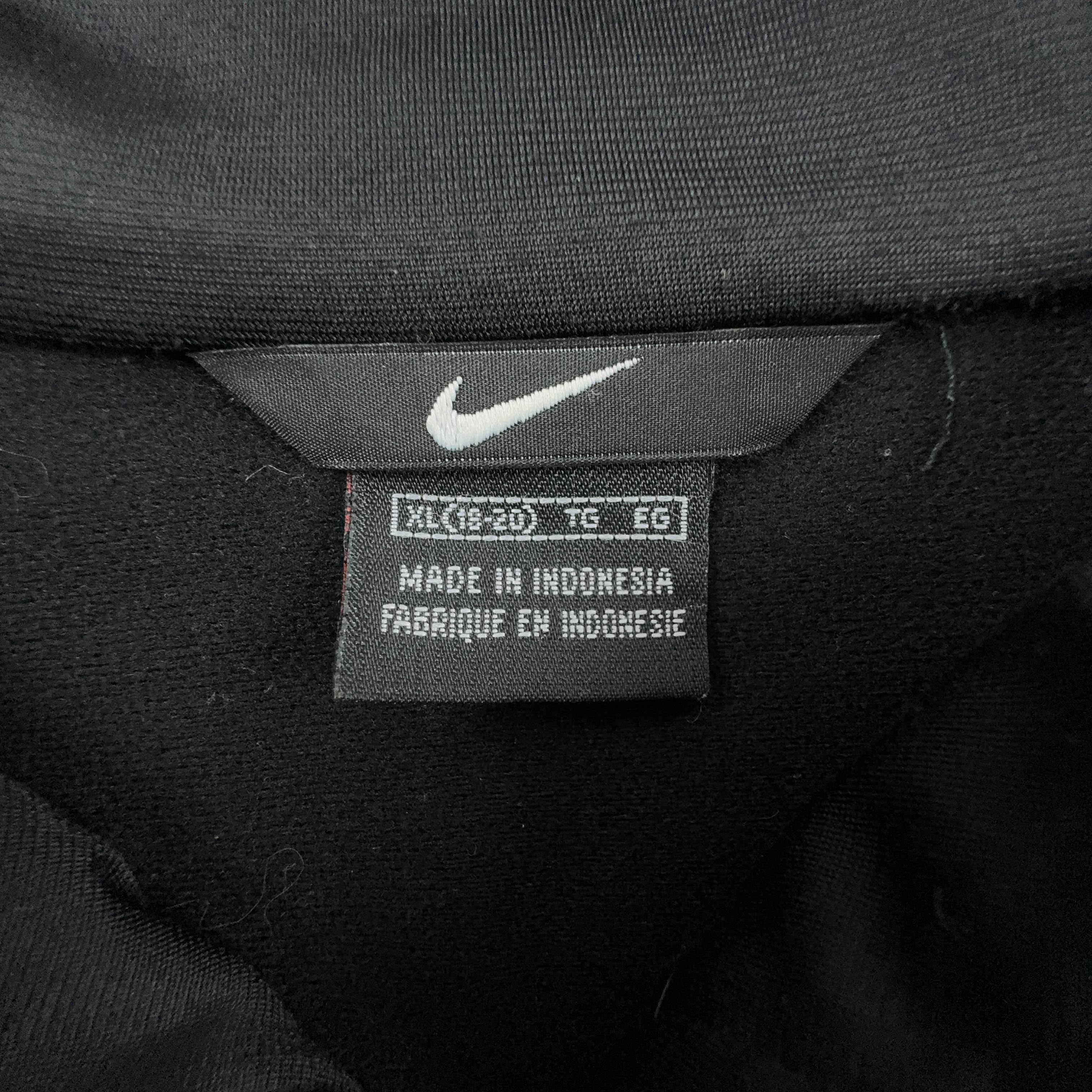 Felpa Nike Vintage nera e arancione con zip anni 90 - Taglia M uomo