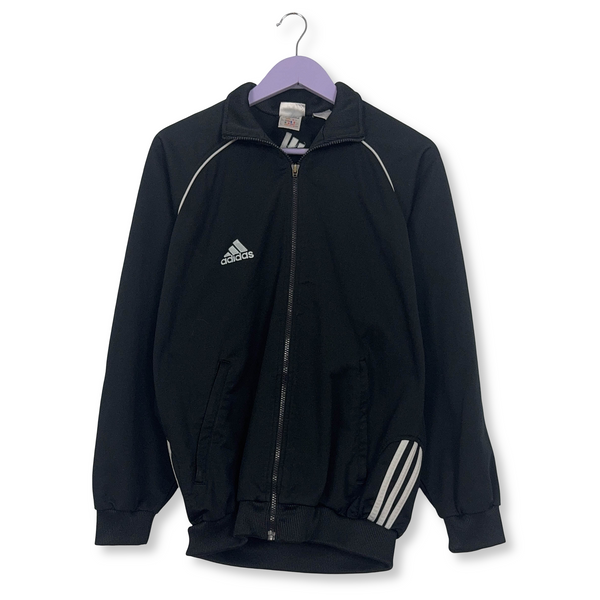 Felpa Adidas Vintage nera con zip anni 90 - Taglia M uomo